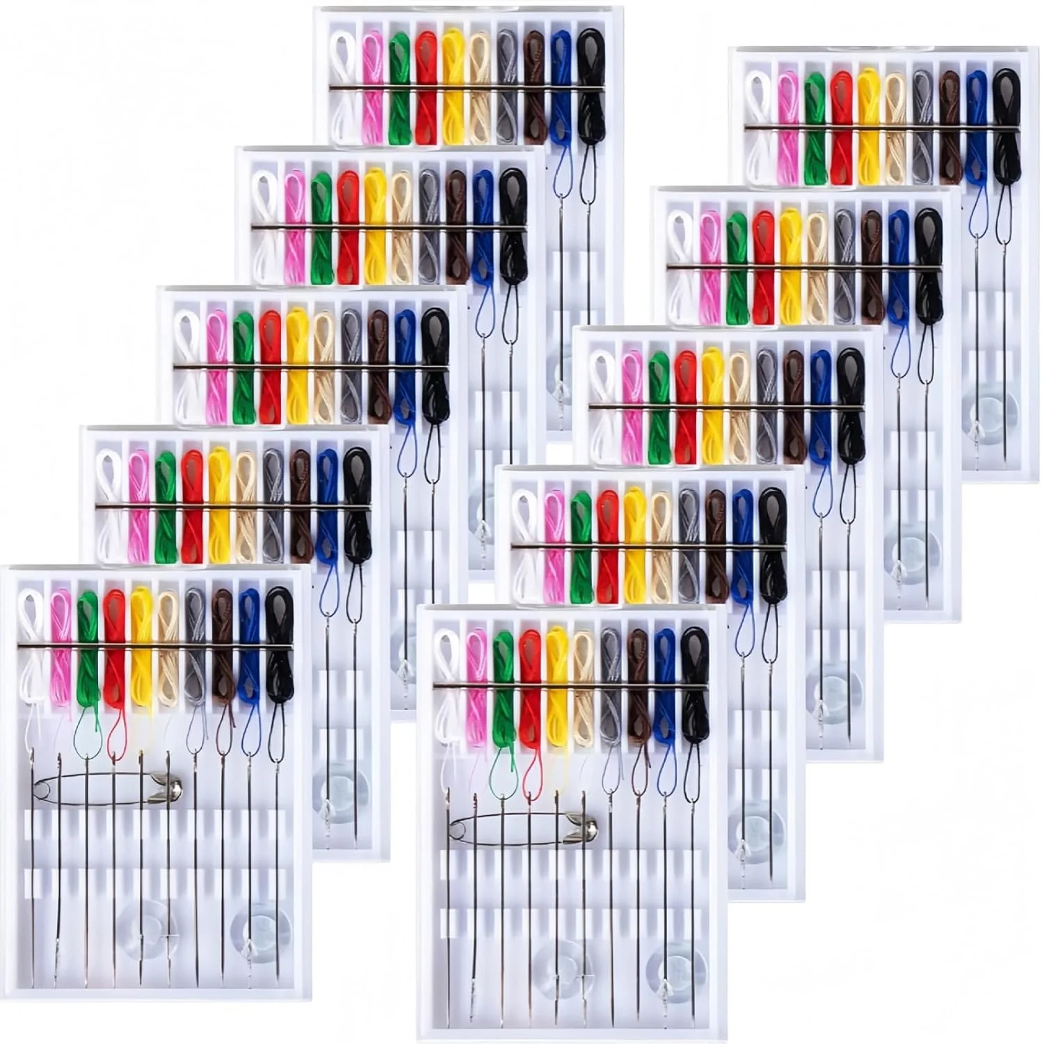 ست نخ و سوزن - 10 رنگ نخ شده لوازم جانبی خیاطی قابل حمل | لوازم جانبی گلدوزی با دکمه سنجاق برای مادر مادربزرگ زنان مردان ست نخ و سوزن - 10 رنگ نخ شده لوازم جانبی خیاطی قابل حمل | لوازم جانبی گلدوزی با دکمه سنجاق برای مادر مادربزرگ زنان مردان