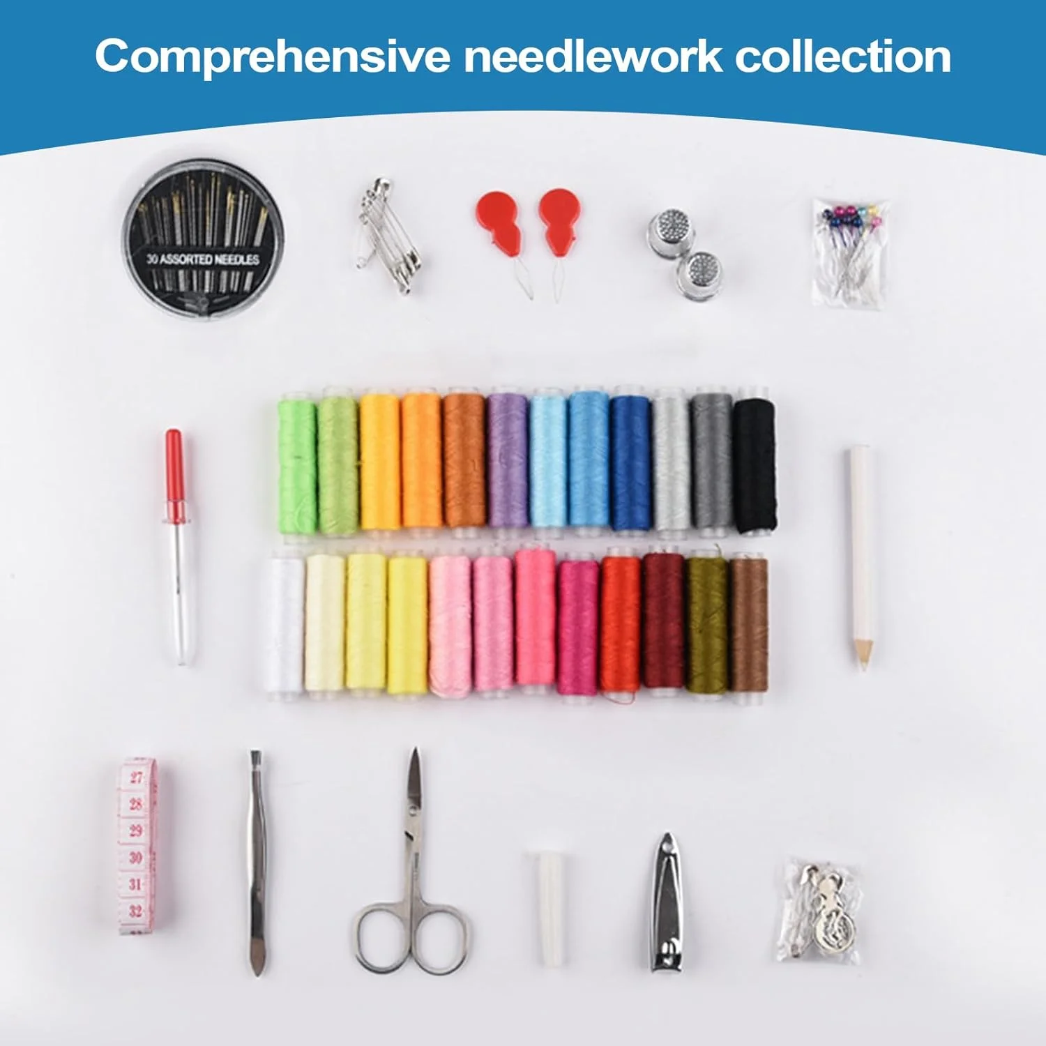 ست نخ و سوزن - ابزار خیاطی قابل حمل | ابزار چند منظوره و جمع و جور، مناسب برای تعمیر تجهیزات فضای باز، وصله کاری، لحاف دوزی، کاردستی های خوابگاهی ست نخ و سوزن - ابزار خیاطی قابل حمل | ابزار چند منظوره و جمع و جور، مناسب برای تعمیر تجهیزات فضای باز، وصله کاری، لحاف دوزی، کاردستی های خوابگاهی