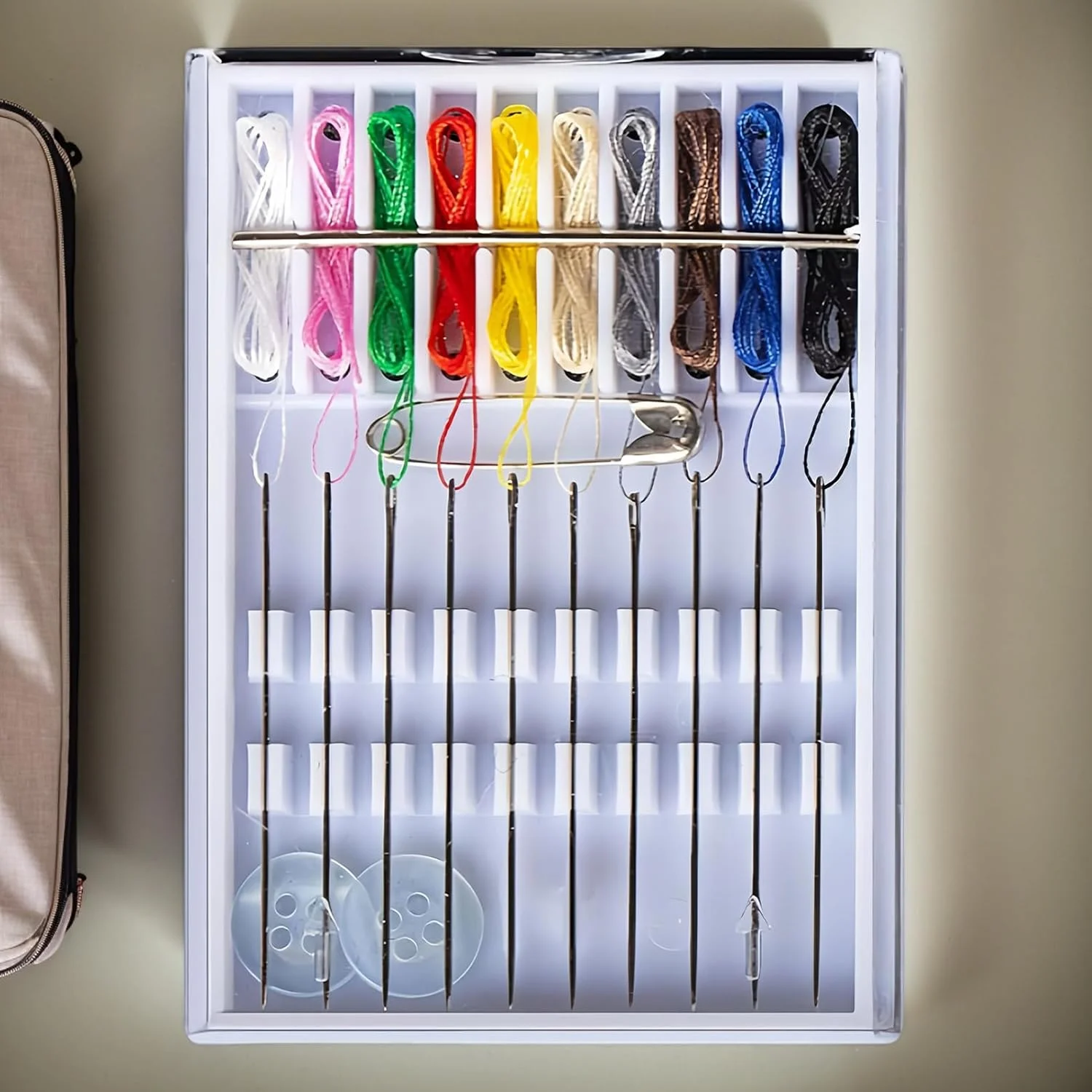 ست نخ و سوزن - 10 رنگ نخ شده لوازم جانبی خیاطی قابل حمل | لوازم جانبی گلدوزی با دکمه سنجاق برای مادر مادربزرگ زنان مردان ست نخ و سوزن - 10 رنگ نخ شده لوازم جانبی خیاطی قابل حمل | لوازم جانبی گلدوزی با دکمه سنجاق برای مادر مادربزرگ زنان مردان