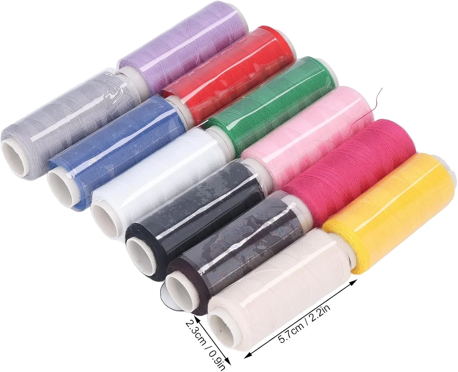 کیت نخ خیاطی 12 رنگ NDNCZDHC، نخ های چرخ خیاطی 250 یاردی، نخ های کوچک پلی استر 2.2 اینچی برای چرخ خیاطی کیت نخ خیاطی 12 رنگ NDNCZDHC، نخ های چرخ خیاطی 250 یاردی، نخ های کوچک پلی استر 2.2 اینچی برای چرخ خیاطی