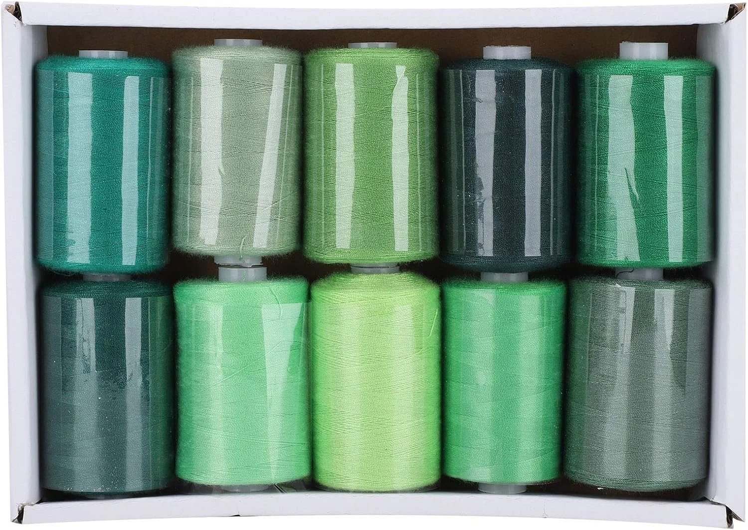 مجموعه 10 عددی نخ خیاطی NDNCZDHC، کیت نخ های خانگی 300 یاردی برای چرخ خیاطی، قرقره گلدوزی برای کاردستی خانگی DIY (پلی استر 4)