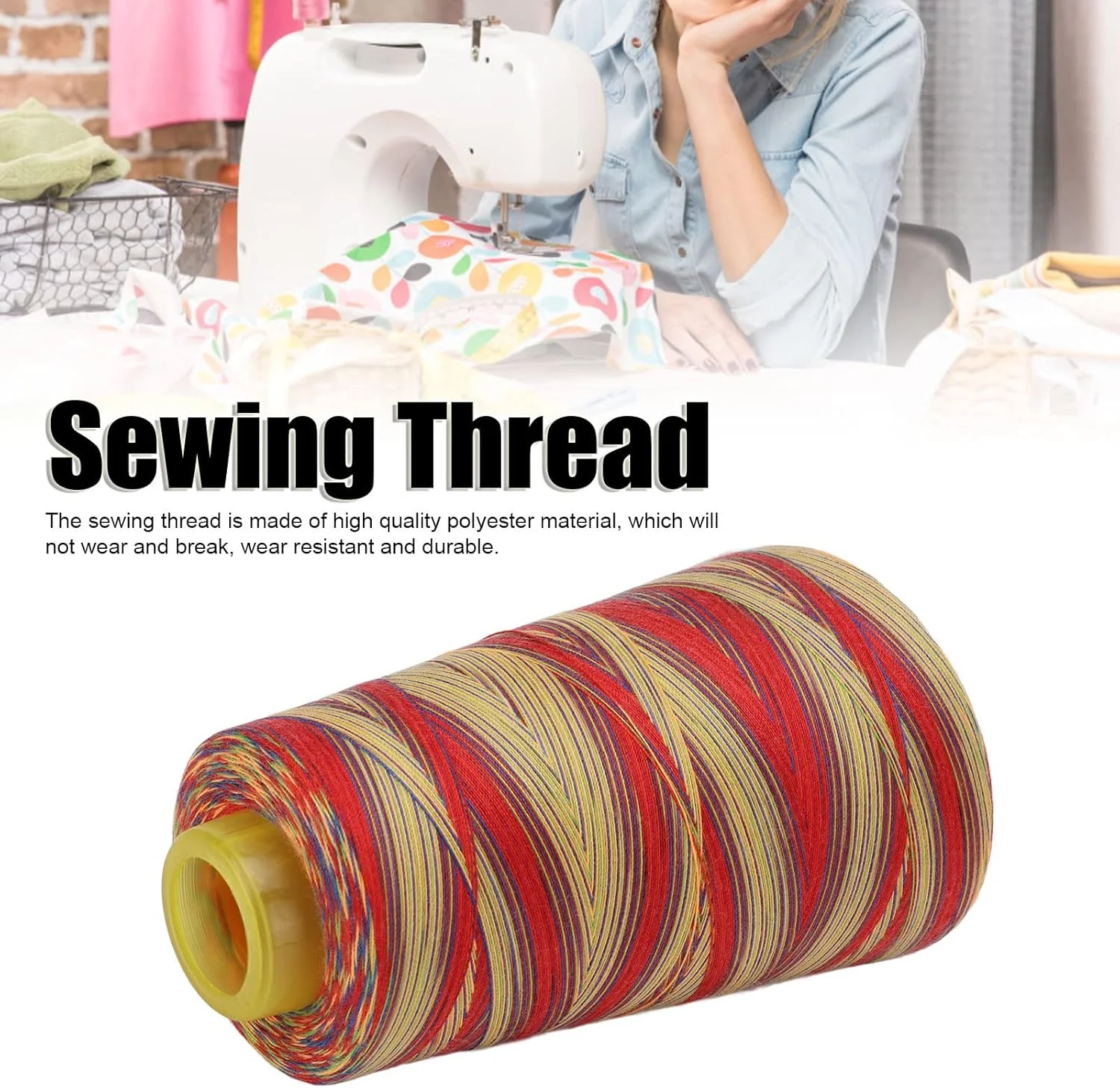 نخ گلدوزی رنگارنگ 3000 یاردی NDNCZDHC، قرقره نخ پلی استر بزرگ 3.8 اینچی برای ماشین گلدوزی خیاطی خانگی نخ گلدوزی رنگارنگ 3000 یاردی NDNCZDHC، قرقره نخ پلی استر بزرگ 3.8 اینچی برای ماشین گلدوزی خیاطی خانگی