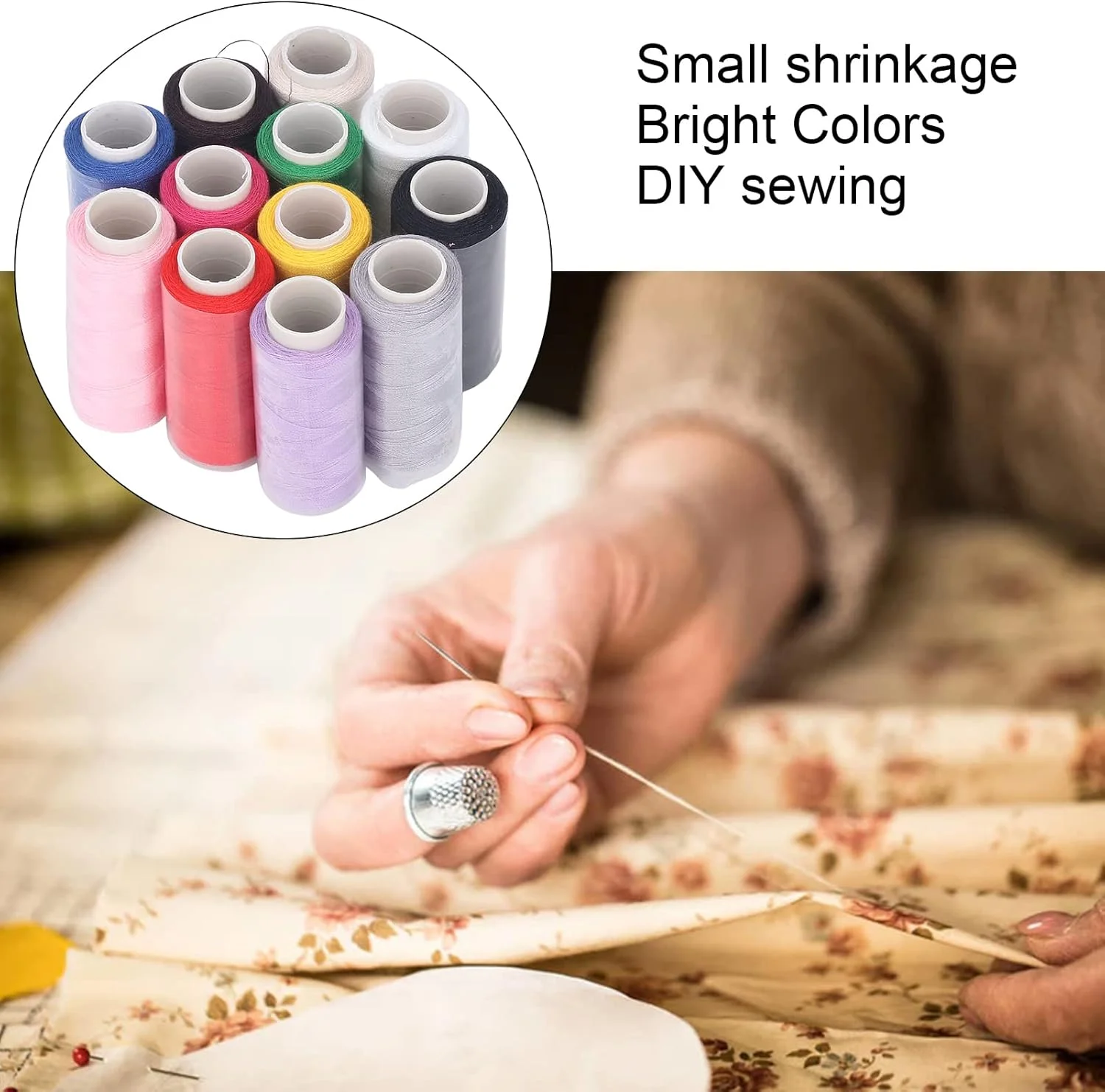 کیت نخ خیاطی 12 رنگ NDNCZDHC، نخ های چرخ خیاطی 250 یاردی، نخ های کوچک پلی استر 2.2 اینچی برای چرخ خیاطی کیت نخ خیاطی 12 رنگ NDNCZDHC، نخ های چرخ خیاطی 250 یاردی، نخ های کوچک پلی استر 2.2 اینچی برای چرخ خیاطی
