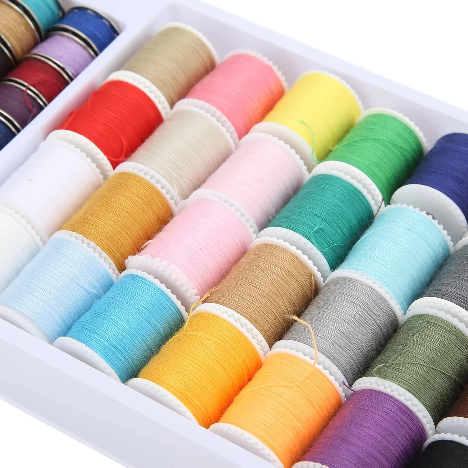 نخ خیاطی NDNCZDHC، نخ گلدوزی چند رنگ 60 شفت، نخ پلی استر با جعبه پلاستیکی نگهداری، کیت خیاطی برای بزرگسالان نخ خیاطی NDNCZDHC، نخ گلدوزی چند رنگ 60 شفت، نخ پلی استر با جعبه پلاستیکی نگهداری، کیت خیاطی برای بزرگسالان