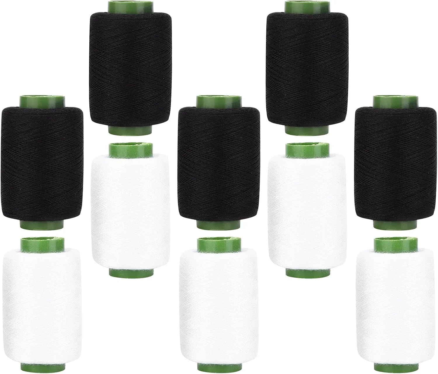 نخ خیاطی NDNCZDHC، 10 عدد نخ پلی استر سفید مشکی، ماسوره برای ماشین گلدوزی خانگی DIY، لوازم خیاطی