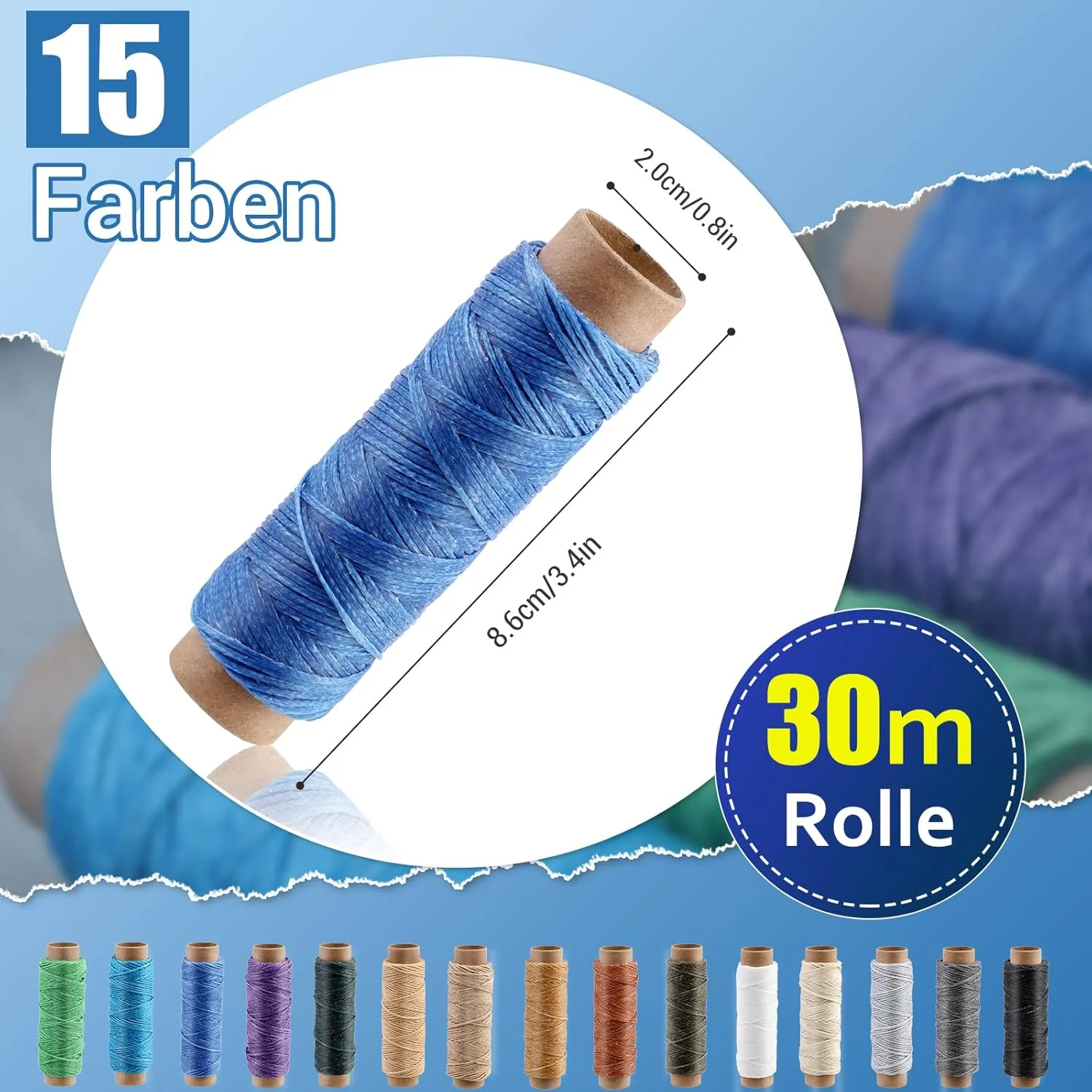 نخ چرم نامنر، نخ موم زده چرم 150D به طول 450 متر، بسته 15 عددی نخ موم زده چرم تخت، نخ صحافی، نخ دوخت چرم با سوزن های دوخت چرم برای صنایع دستی چرمی، DIY و تعمیرات، خنک نخ چرم نامنر، نخ موم زده چرم 150D به طول 450 متر، بسته 15 عددی نخ موم زده چرم تخت، نخ صحافی، نخ دوخت چرم با سوزن های دوخت چرم برای صنایع دستی چرمی، DIY و تعمیرات، خنک