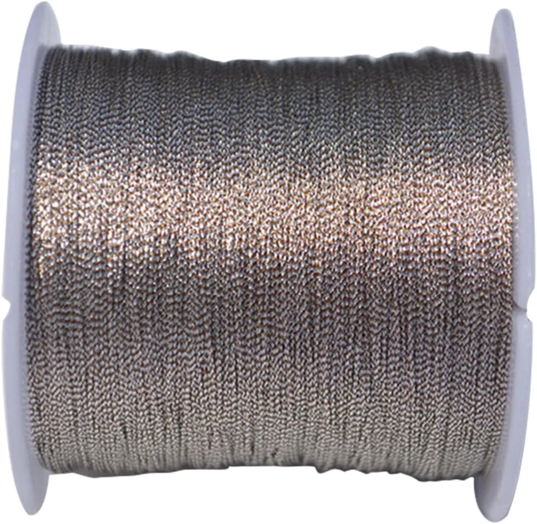1 رول نخ فلزی بدون محو شدن، براق، نفیس، با استحکام بالا، پلی استر DIY، نخ جهانی خیاطی، گلدوزی، قلاب بافی برای خانه
