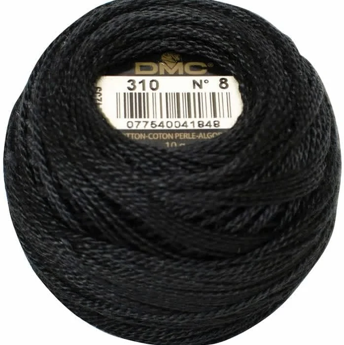 توپ های نخ پنبه مرواریدی اینسلر DMC 116/8 (مشکی، سفید، کرم) - بسته مشکی (310) به همراه توپ نخ پنبه مرواریدی DMC سفید (Blanc) و کرم (712)، سایز 8، طول 87 یارد، لوازم توپ های نخ پنبه مرواریدی اینسلر DMC 116/8 (مشکی، سفید، کرم) - بسته مشکی (310) به همراه توپ نخ پنبه مرواریدی DMC سفید (Blanc) و کرم (712)، سایز 8، طول 87 یارد، لوازم