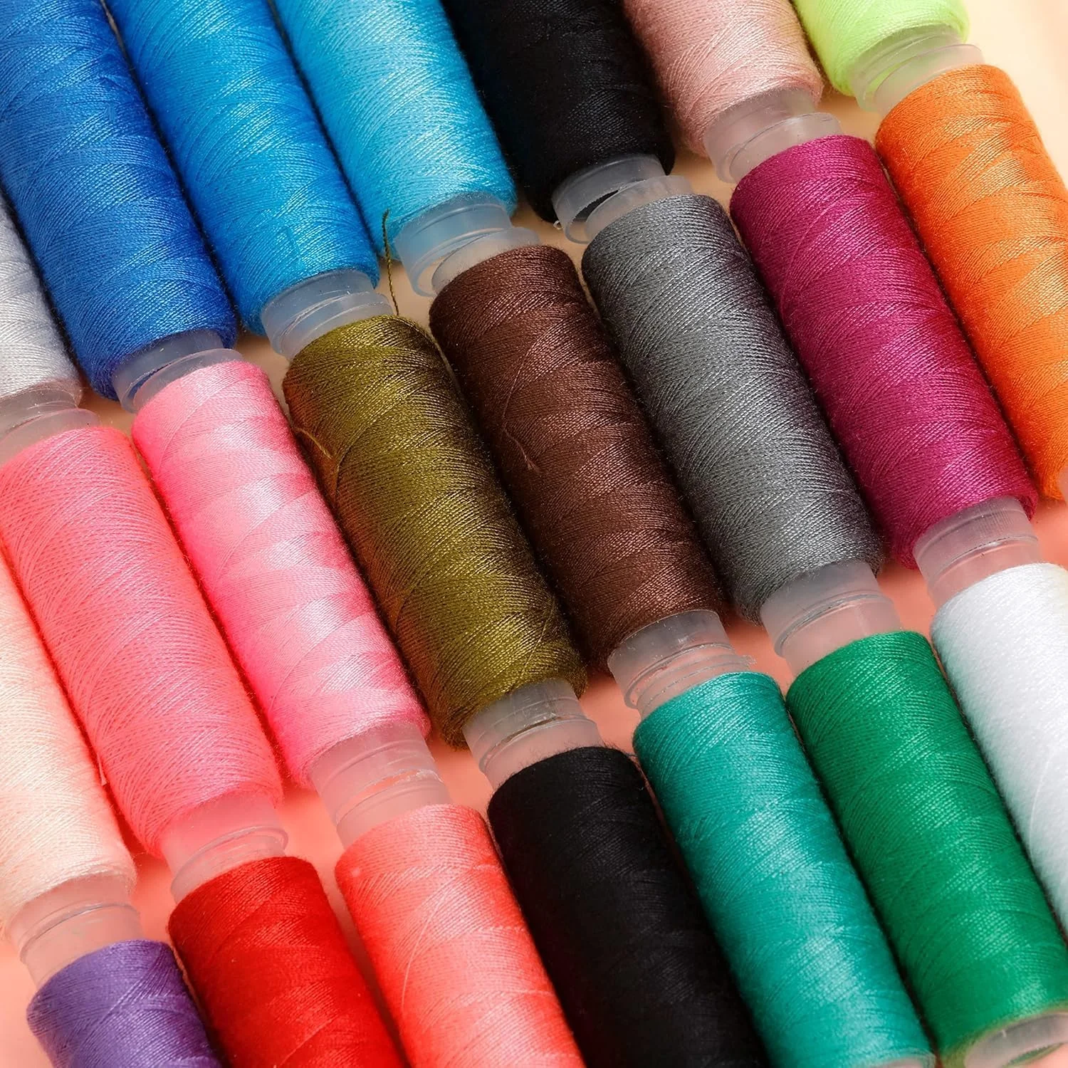 مجموعه نخ خیاطی اینکرافتبلز (ست 24 عددی). بهترین نخ پلی استر برای چرخ خیاطی (110 متر در هر قرقره). کیت همه منظوره برای گلدوزی DIY، لحاف دوزی و دوخت دستی مجموعه نخ خیاطی اینکرافتبلز (ست 24 عددی). بهترین نخ پلی استر برای چرخ خیاطی (110 متر در هر قرقره). کیت همه منظوره برای گلدوزی DIY، لحاف دوزی و دوخت دستی