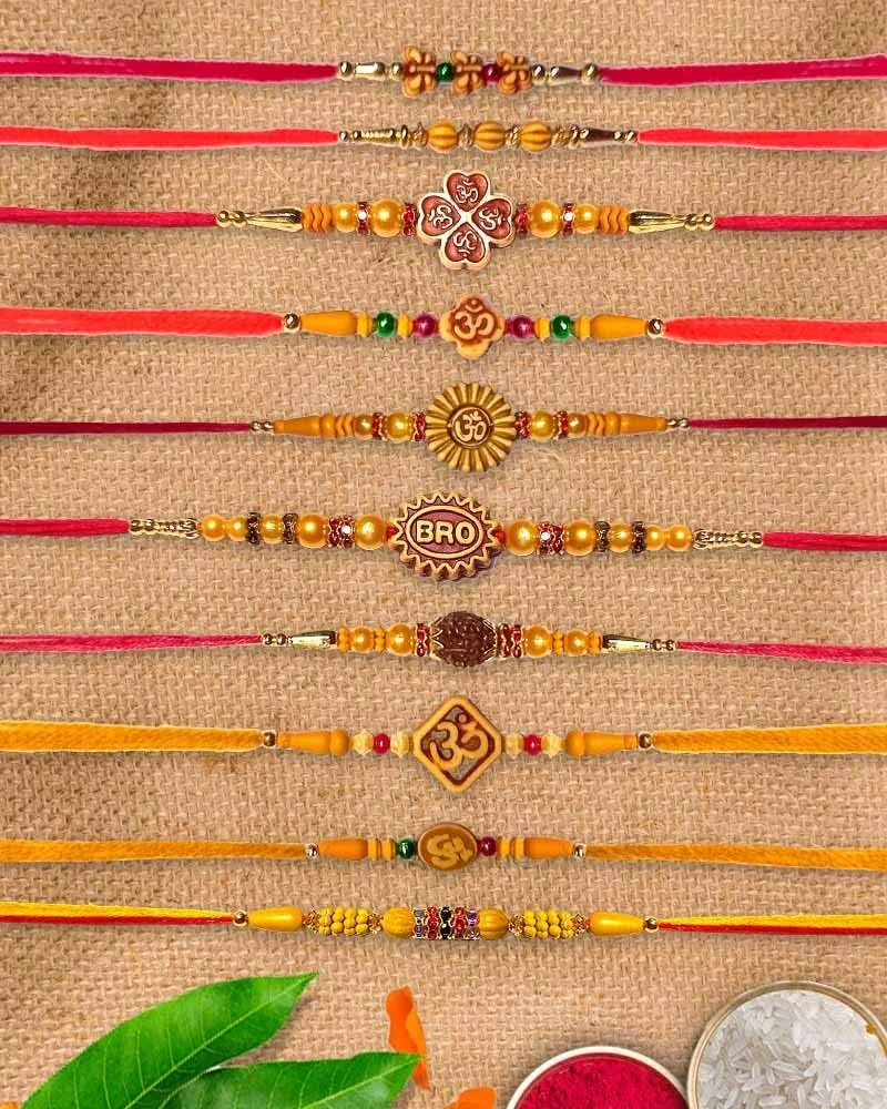 جای شری هندیکرافتس راخی برای برادران برای Raksha Bandan طرح گرد قرمز راخی سنگ مهره طراحی مجموعه راخی 10 عددی جای شری هندیکرافتس راخی برای برادران برای Raksha Bandan طرح گرد قرمز راخی سنگ مهره طراحی مجموعه راخی 10 عددی