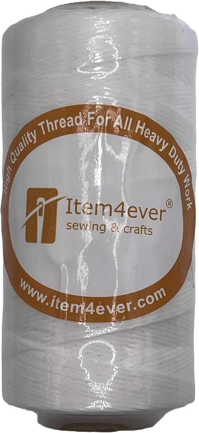 نخ های دوخت چرم موم زده تخت item4ever، 100% پلی استر 150D/0.8mm، 295 یارد، مناسب برای دوخت دستی چرم (سفید خام) نخ های دوخت چرم موم زده تخت item4ever، 100% پلی استر 150D/0.8mm، 295 یارد، مناسب برای دوخت دستی چرم (سفید خام)