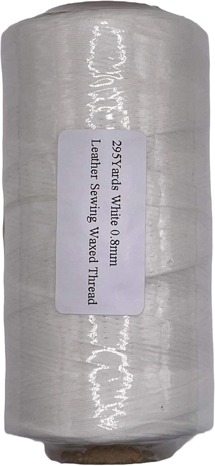 نخ های دوخت چرم موم زده تخت item4ever، 100% پلی استر 150D/0.8mm، 295 یارد، مناسب برای دوخت دستی چرم (سفید خام) نخ های دوخت چرم موم زده تخت item4ever، 100% پلی استر 150D/0.8mm، 295 یارد، مناسب برای دوخت دستی چرم (سفید خام)