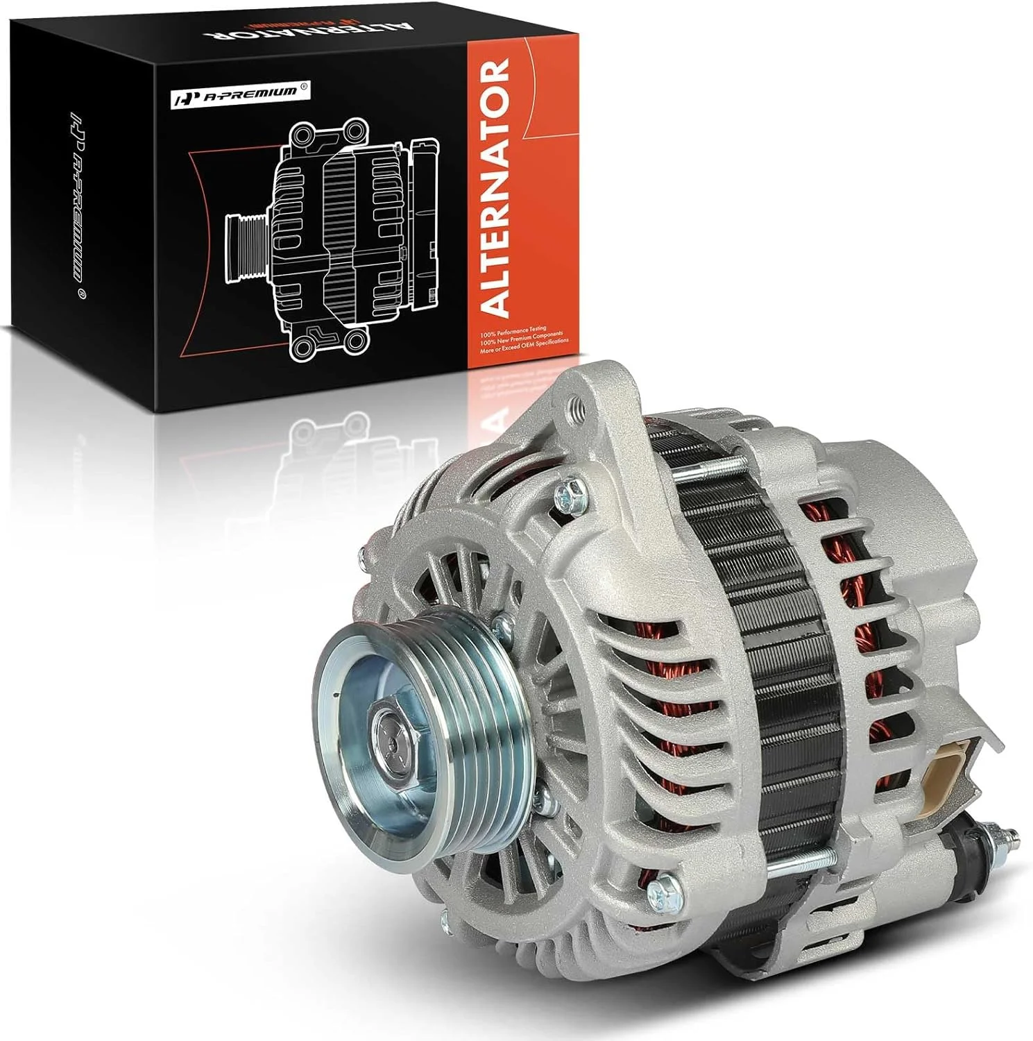 دینام A-Premium سازگار با نیسان Pathfinder 2004، 350Z 2003-2006 و اینفینیتی FX35 2003-2008، G35 2003-2006، 3.5L، 12V 110A پولی 6 شیار چرخش در جهت عقربه های ساعت، جایگزین# 23100CD010، A003TG0191