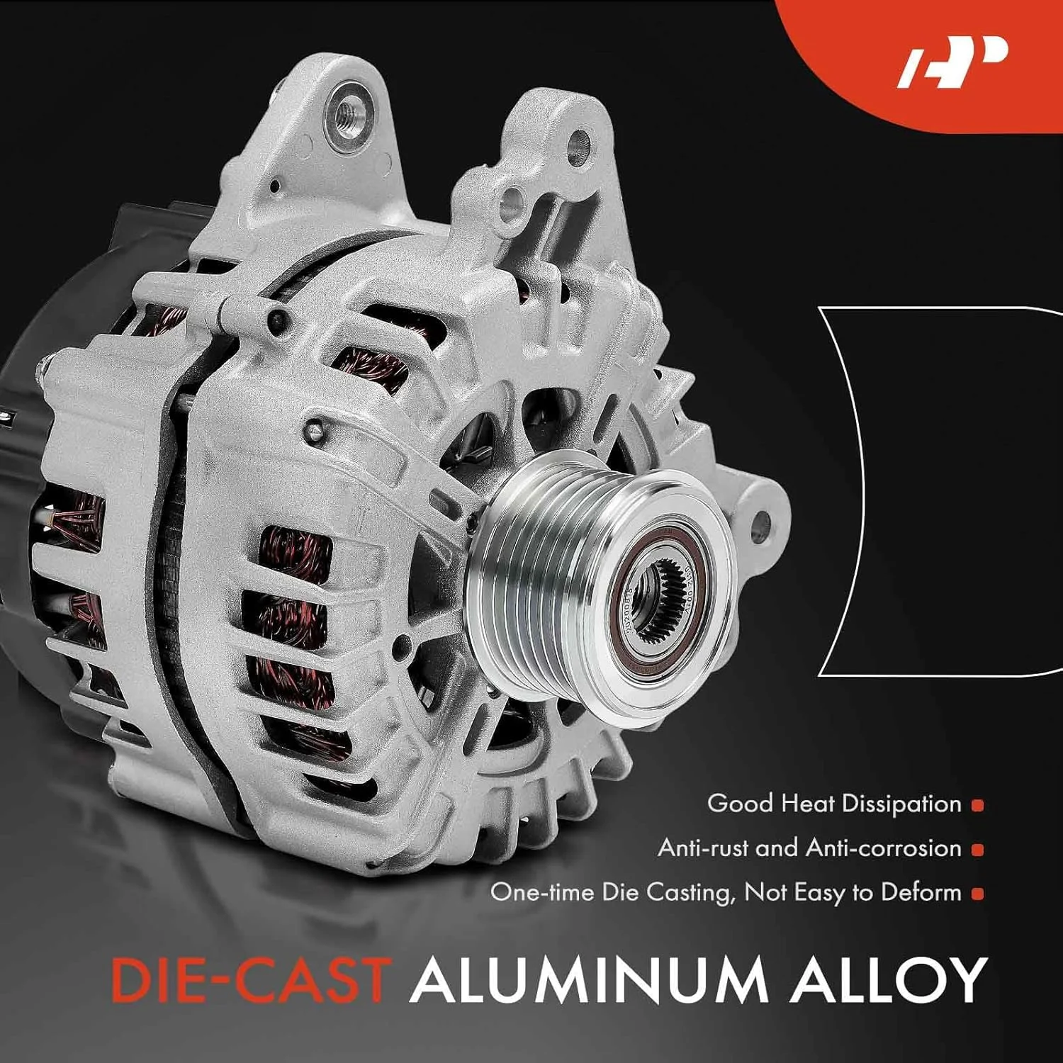 آلترناتور A-Premium سازگار با Q7 2009-2010 3.6L 4.2L، 12 ولت 180 آمپر، پولی کلاچ 7 شیار، چرخش در جهت عقربه های ساعت، جایگزین # 021-903-016-LX، 021-903-016L