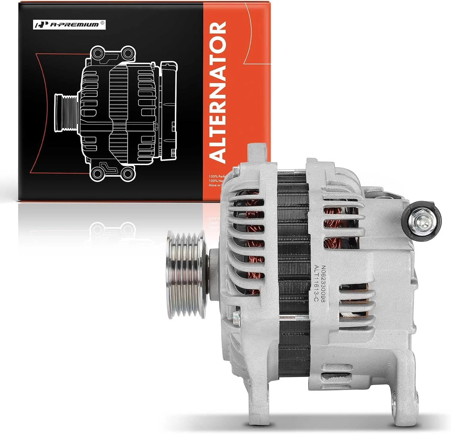 دینام A-Premium سازگار با سوبارو فارستر 2011-2013، ایمپرزا 2011-2014، WRX 2013-2014، WRX STI 2013-2020، 2.5 لیتری، 12 ولت 110 آمپر پولی 5 شیار جهت عقربه های ساعت، جایگزین # 23700AA680, 23700AA681