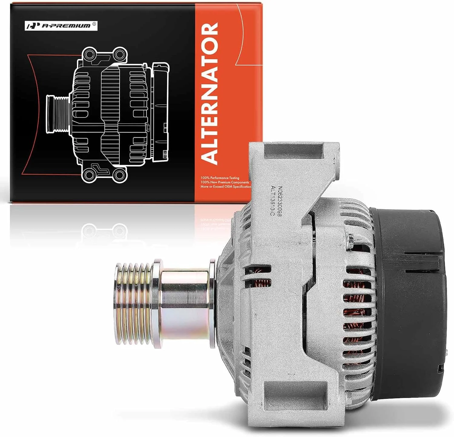 آلترناتور A-Premium سازگار با Saab 9-3 1999-2001 2.0L 2.3L، 9-3 2002-2003 2.0L، 900 1994-1997 2.3L 2.5L، 900 1998 2.0L 2.3L، 12 ولت 90 آمپر پولی 6 شیاره چرخش در جهت عقربه های ساعت، جایگزین# 4221826، 4734018 آلترناتور A-Premium سازگار با Saab 9-3 1999-2001 2.0L 2.3L، 9-3 2002-2003 2.0L، 900 1994-1997 2.3L 2.5L، 900 1998 2.0L 2.3L، 12 ولت 90 آمپر پولی 6 شیاره چرخش در جهت عقربه های ساعت، جایگزین# 4221826، 4734018