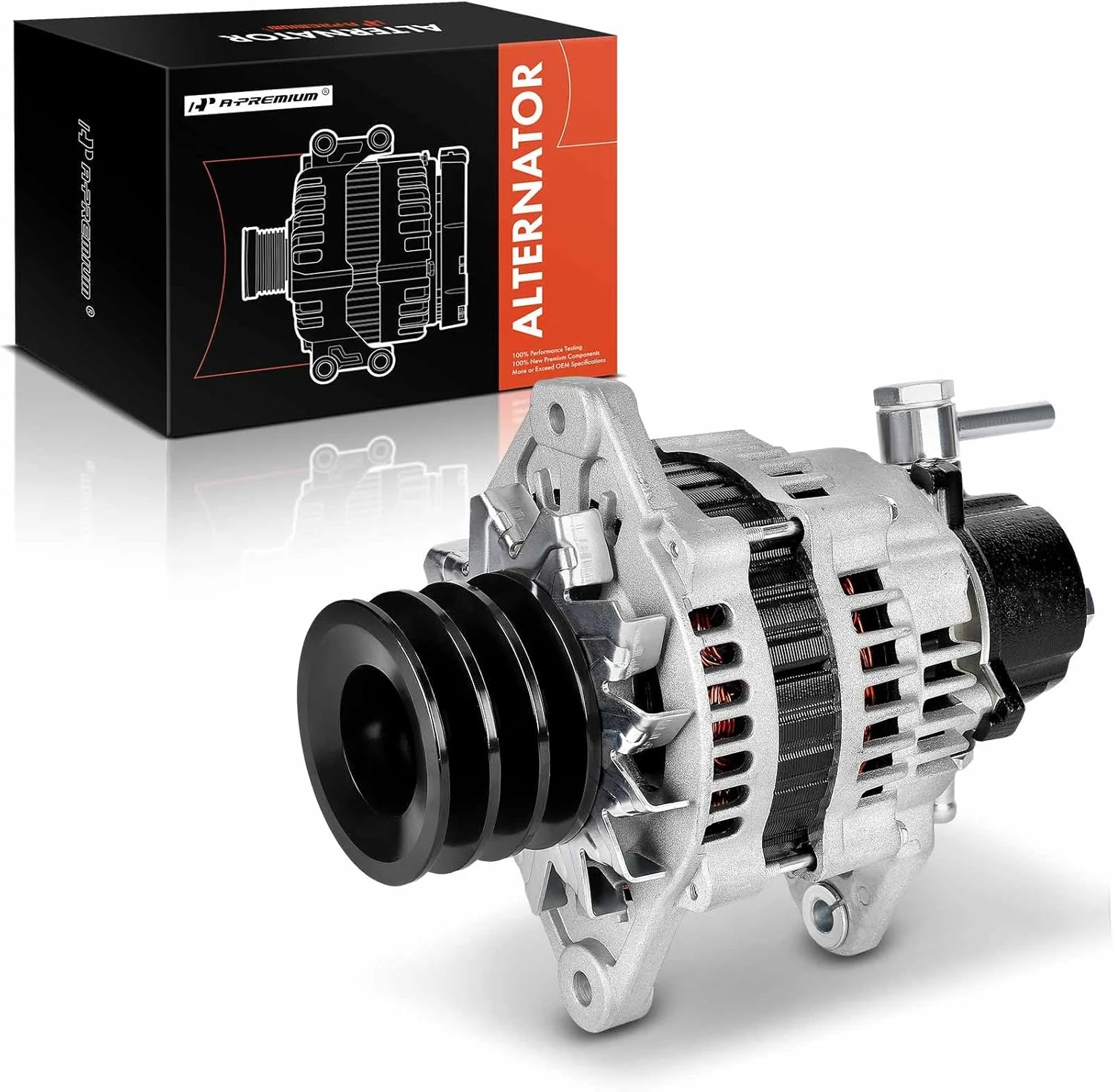 آلترناتور A-Premium سازگار با شورولت W3500/W4500/W5500 Tiltmaster و GMC W3500/W4500/W5500 Forward و ایسوزو NPR، NPR-HD، NQR، 12 ولت 80 آمپر پولی 3 شیاره CW