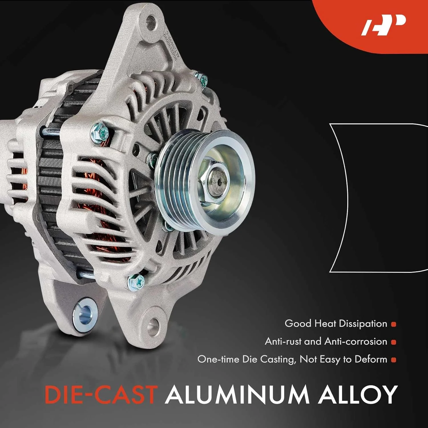 دینام A-Premium سازگار با میتسوبیشی میراژ 2014-2015 1.2L، 12 ولت 85 آمپر، پولی 6 شیار، چرخش در جهت عقربه های ساعت، جایگزین# 1800A316, A005TG2691