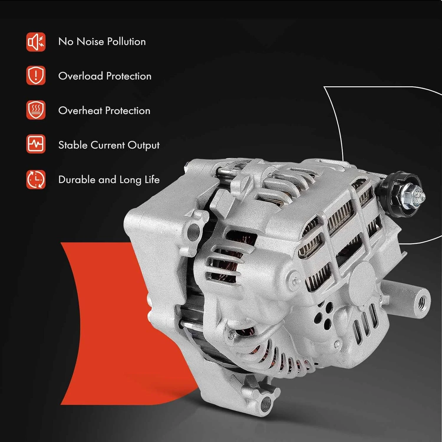 آلترناتور A-Premium سازگار با پونتیاک G8 2008-2009، 6.0L 6.2L، 12 ولت 140 آمپر، پولی 6 شیار، چرخش در جهت عقربه های ساعت، جایگزین# 92157189, A003TG4191