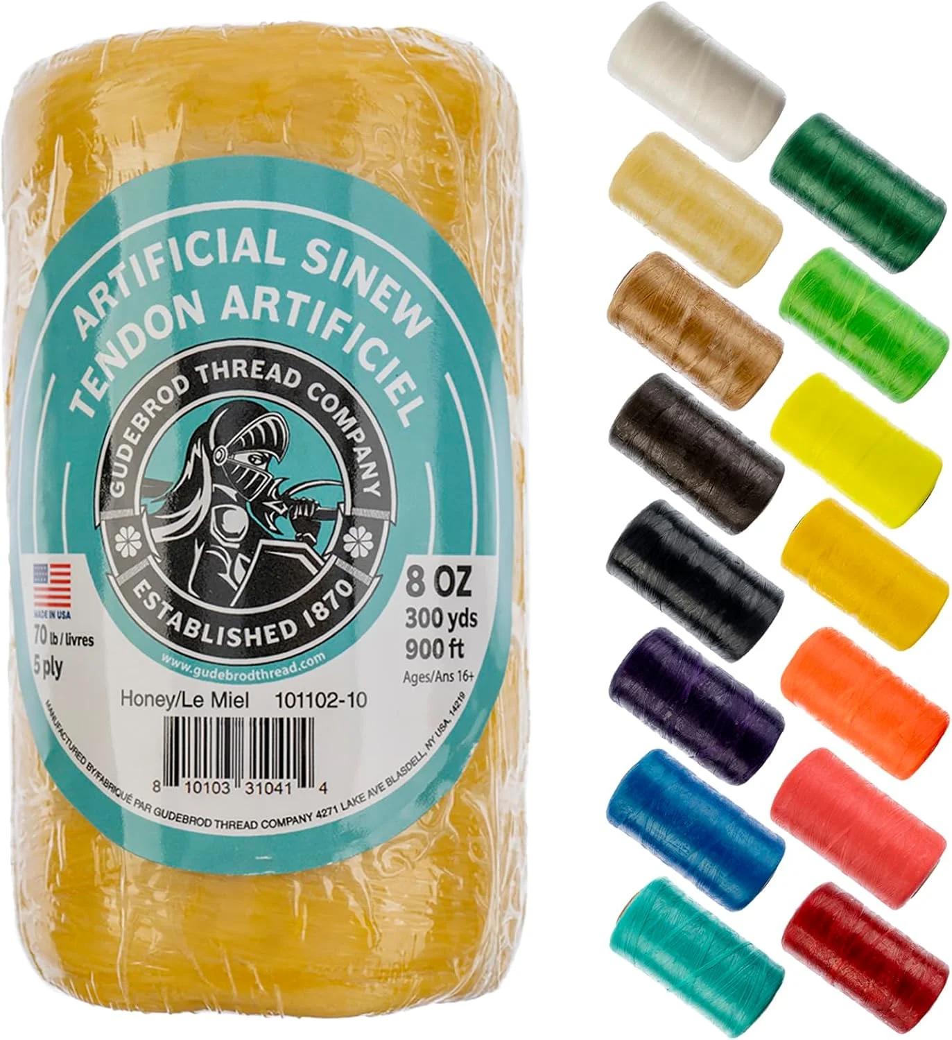 گودهBROD Sinew 8oz 900ft (300yd) Honey 5ply، تست 70lb ساخت آمریکا، سینوی مصنوعی