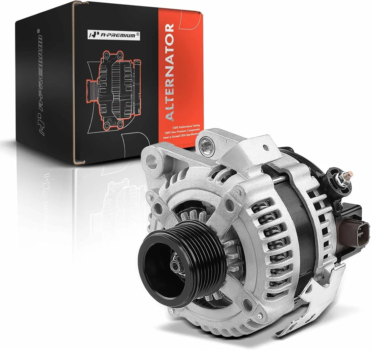 دینام A-Premium سازگار با فورد فیوژن 2006-2009 و لینکلن زفیر 2006 و مرکوری میلان 2006-2009، V6 3.0L، 12 ولت 150 آمپر، پولی 6 شیار، چرخش در جهت عقربه های ساعت، جایگزین شماره # 6E5T10300BA