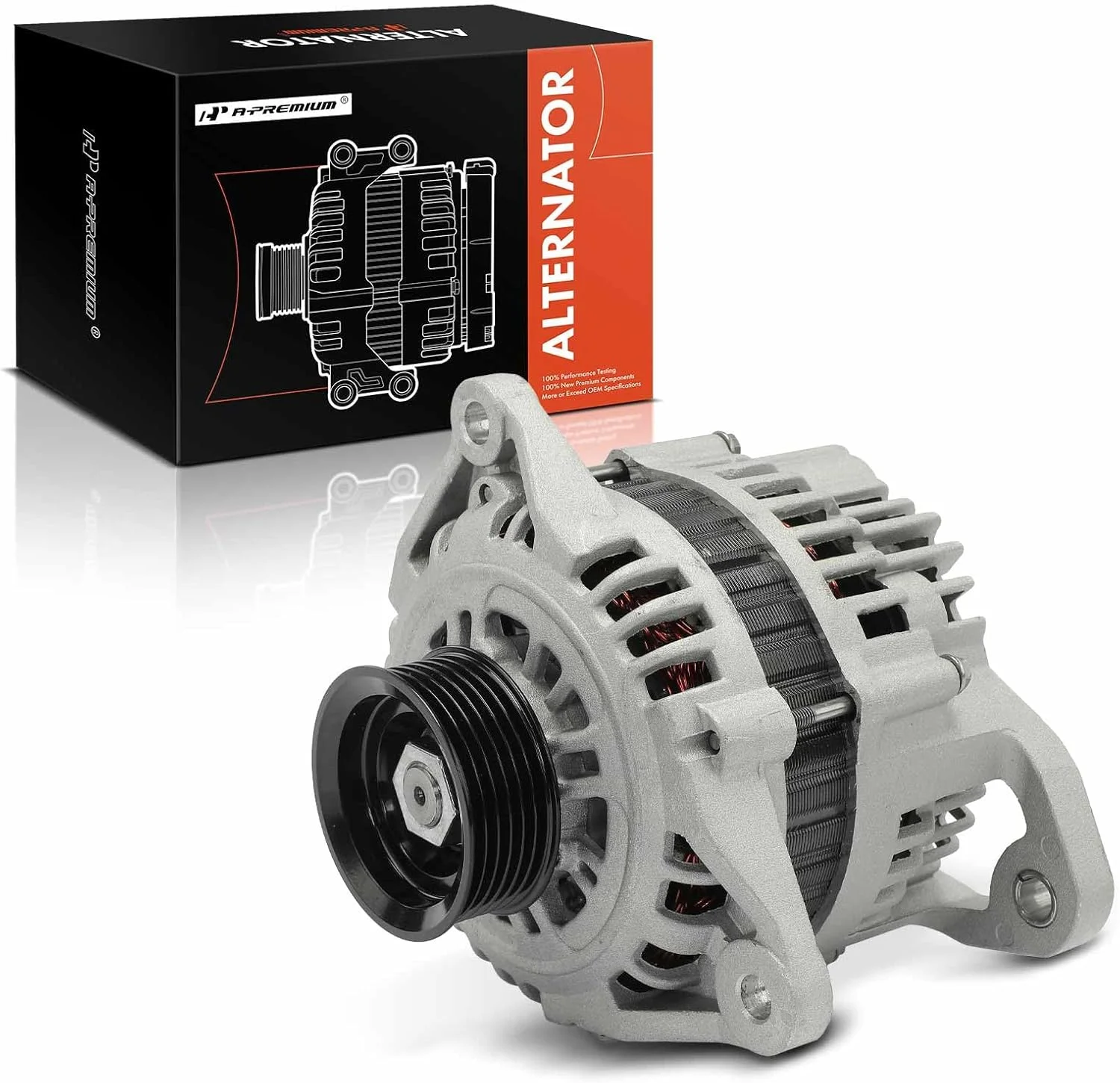 دینام A-Premium سازگار با نیسان Pathfinder 1997-2002 3.3L، 12 ولت 90 آمپر، پولی 6 شیار، چرخش در جهت عقربه های ساعت، جایگزین # 231000W001, 231000W002
