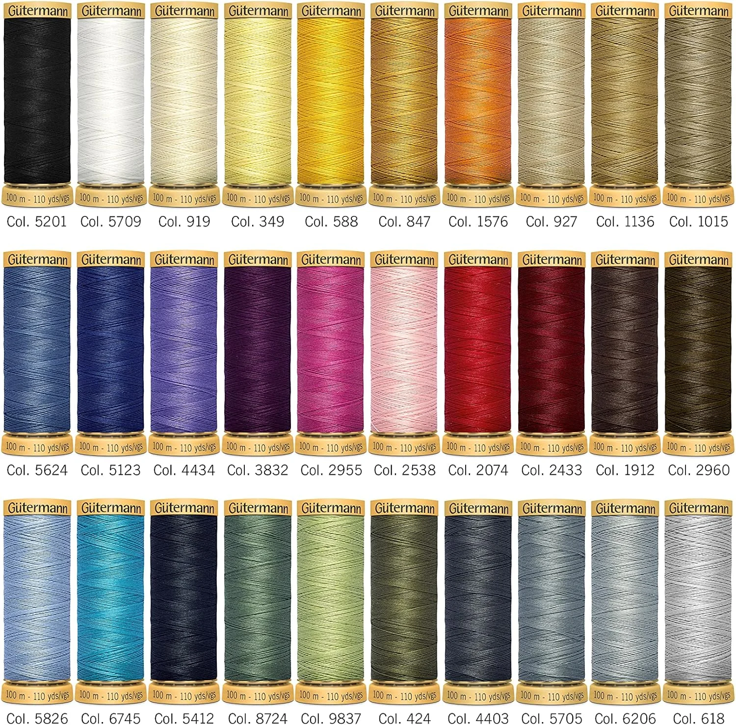 جعبه نخ پنبه ای Gütermann Creativ با 30 قرقره نخ پنبه ای C Ne 50 100 متری رنگ های متنوع جعبه نخ پنبه ای Gütermann Creativ با 30 قرقره نخ پنبه ای C Ne 50 100 متری رنگ های متنوع