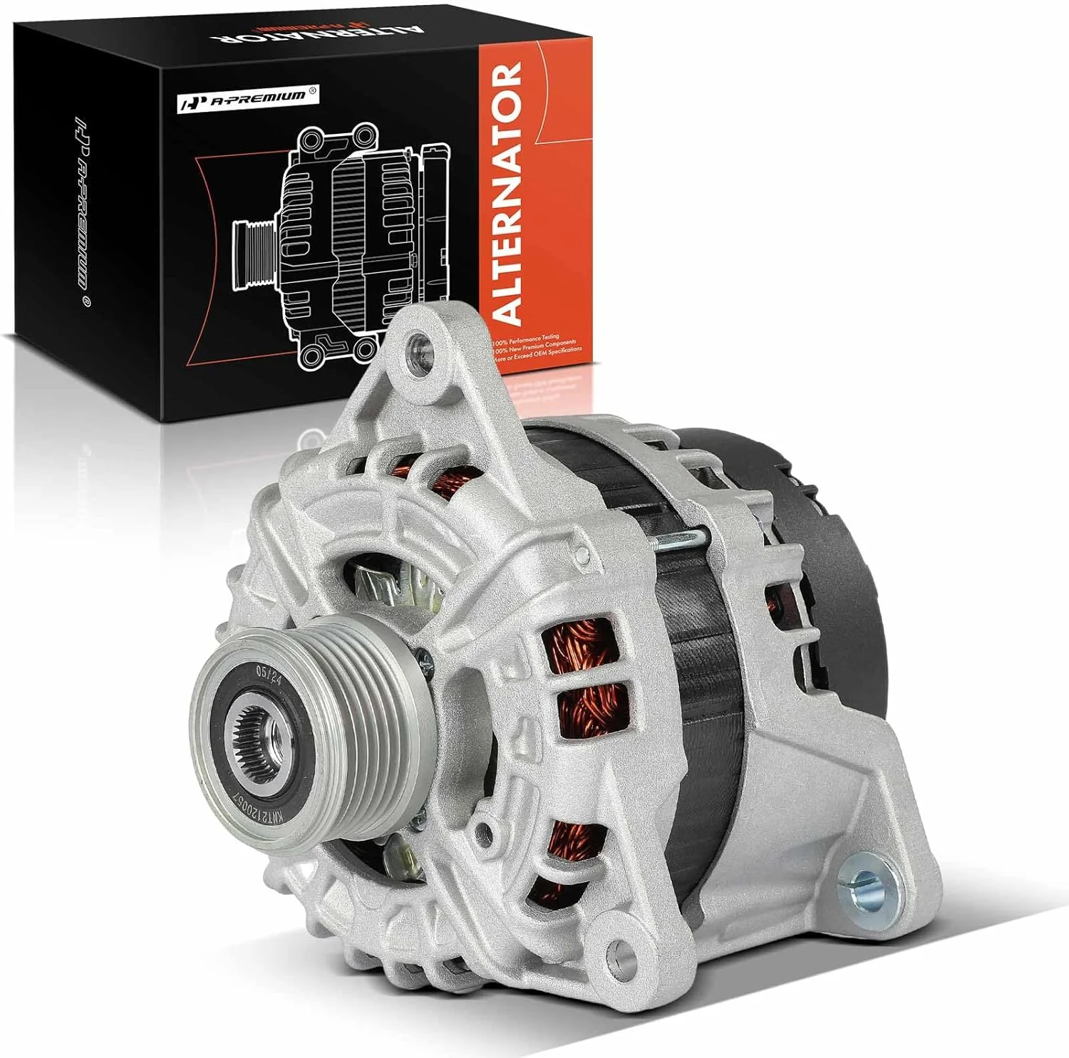 دینام A-Premium سازگار با Ram ProMaster 1500 2014-2016 3.0L، ProMaster 2500 2014-2016 3.0L، ProMaster 3500 2014-2016 3.0L، 12 ولت 220 آمپر 6 شیار کلاچ پولی در جهت عقربه های ساعت، جایگزین # 68261783AA
