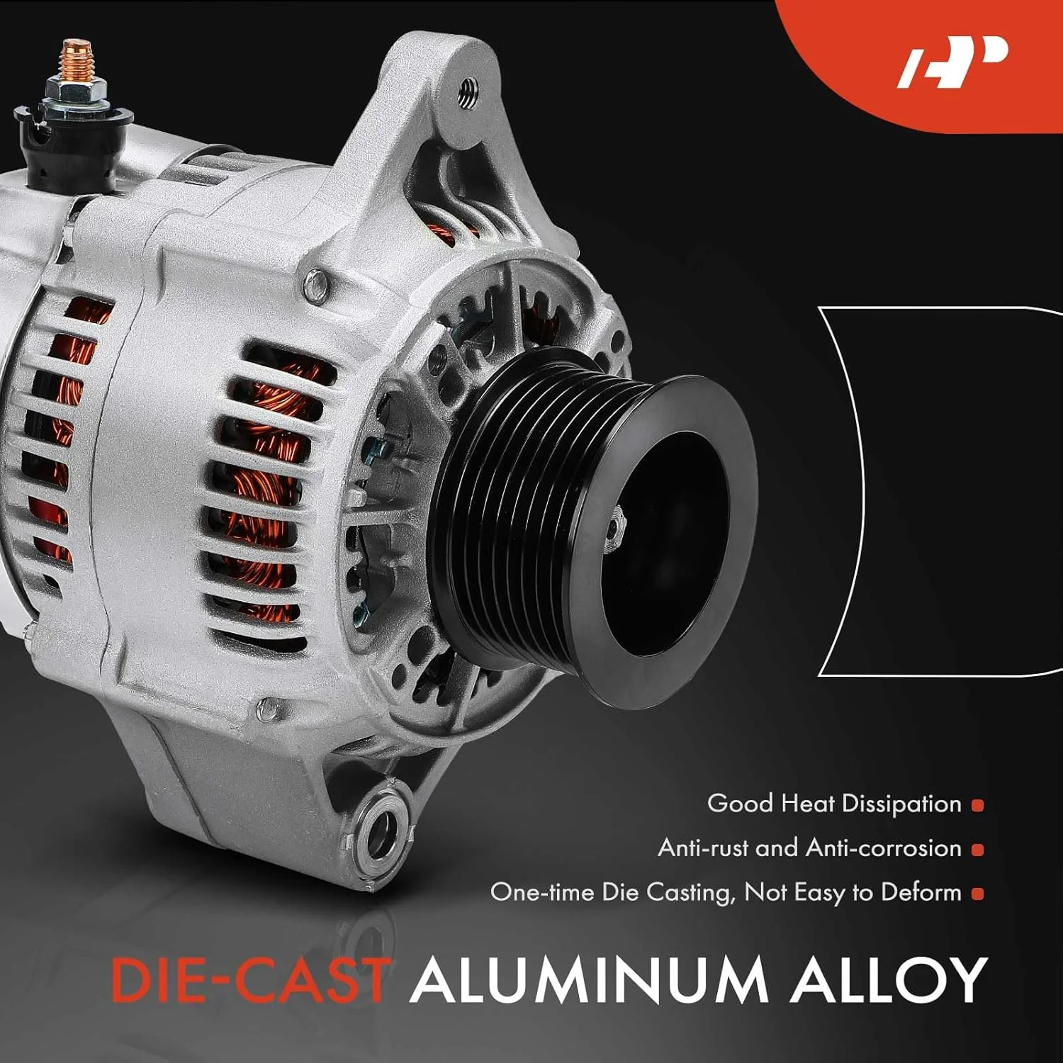 آلترناتور جایگزین A-Premium برای جان دیر مارین 6081AFM75 2004-2007 6125AFM01 6125AFM75، 8.1L 12.5L، 90 آمپر/12 ولت، CW، پولی 8 شیار
