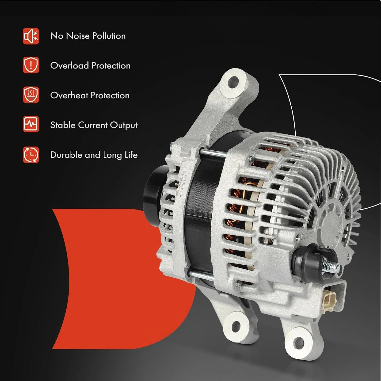 دینام جایگزین A-Premium برای فورد فیوژن 2013-2020، 2.0L 2.3L، 150 آمپر/12 ولت، CW، پولی کلاچ 4 شیار