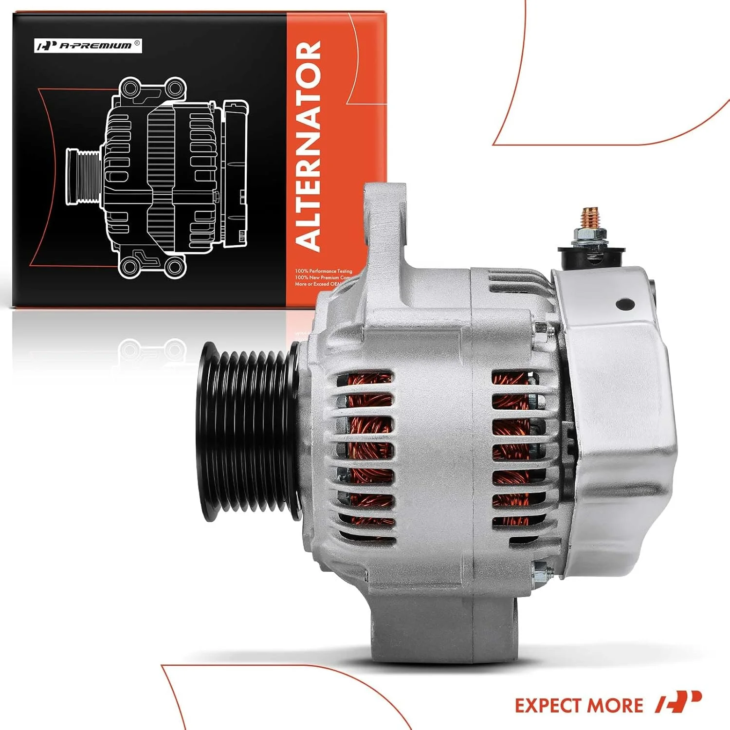 آلترناتور جایگزین A-Premium برای جان دیر مارین 6081AFM75 2004-2007 6125AFM01 6125AFM75، 8.1L 12.5L، 90 آمپر/12 ولت، CW، پولی 8 شیار
