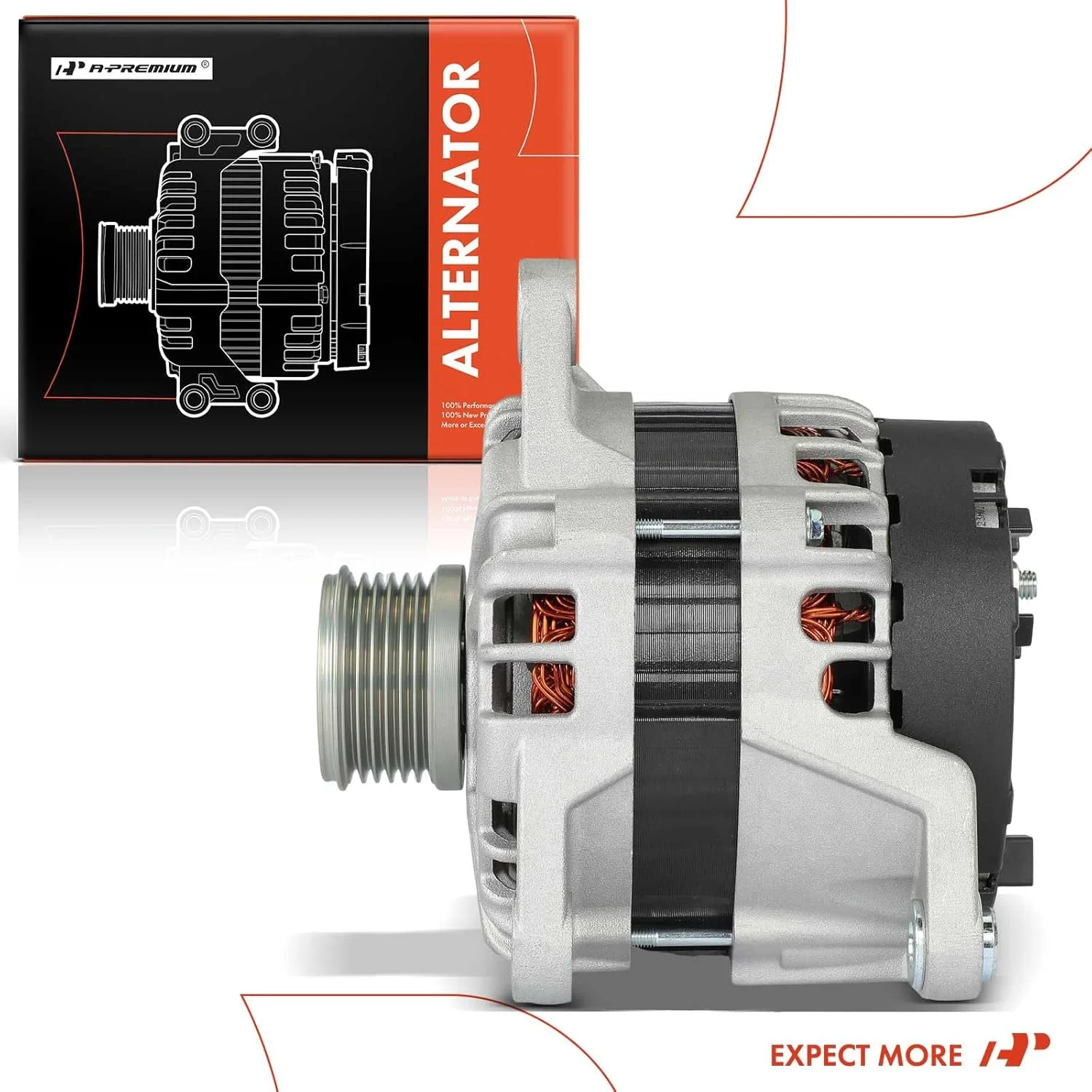 دینام A-Premium سازگار با Ram ProMaster 1500 2014-2016 3.0L، ProMaster 2500 2014-2016 3.0L، ProMaster 3500 2014-2016 3.0L، 12 ولت 220 آمپر 6 شیار کلاچ پولی در جهت عقربه های ساعت، جایگزین # 68261783AA