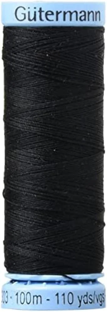 نخ ابریشم Gütermann 101M-000، 100 متر، مشکی