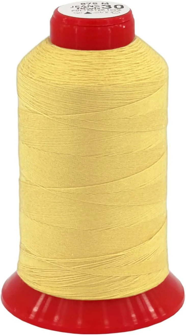 نخ دوخت جین fuwi نخ دوخت نخ زین نخ چرم نخ لحاف دوزی نخ دکمه ضخامت 30 875 متر (زرد روشن)