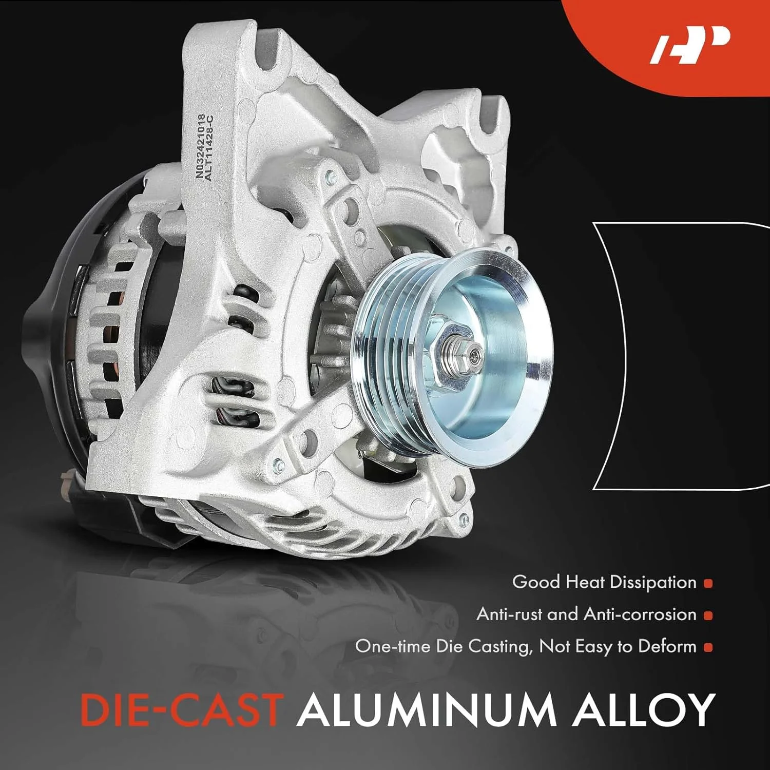 دینام A-Premium سازگار با فورد موستانگ 2009-2010 4.6L، گیربکس اتوماتیک، 12 ولت 150 آمپر، پولی 6 شیار، چرخش در جهت عقربه های ساعت، جایگزین# 1042102021, 9R3Z10346D