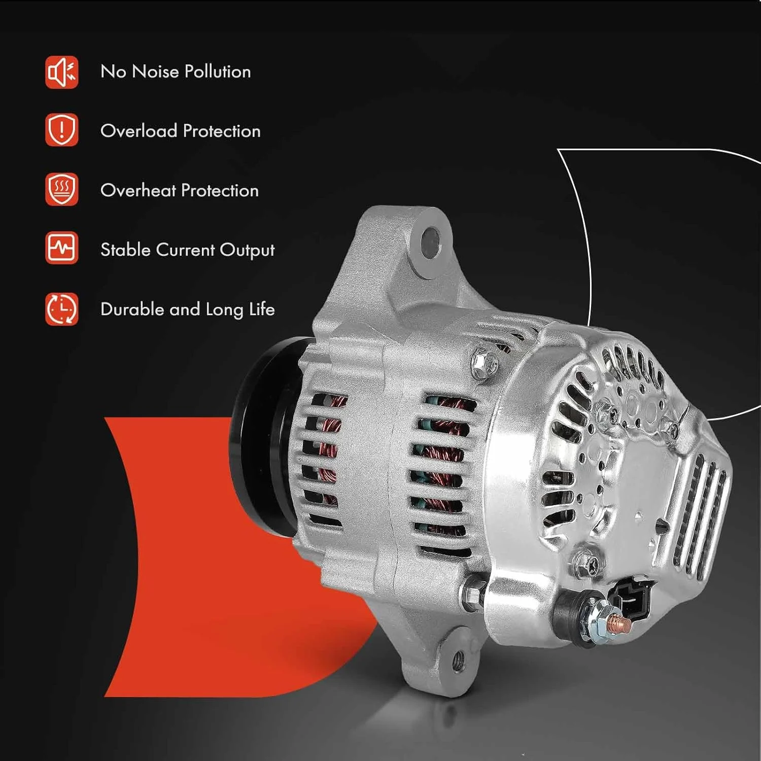 آلترناتور A-Premium سازگار با Kubota KX91-3, L2600DT, L2600F, L2800DT-F, L2800DT-R, L2800F-F, L2800F-R, L2800HST, L3000DT, L3000F, L3130DT-F, L3130DT-R, L3130F-F، 12 ولت 40 آمپر پولی تک شیار CW آلترناتور A-Premium سازگار با Kubota KX91-3, L2600DT, L2600F, L2800DT-F, L2800DT-R, L2800F-F, L2800F-R, L2800HST, L3000DT, L3000F, L3130DT-F, L3130DT-R, L3130F-F، 12 ولت 40 آمپر پولی تک شیار CW