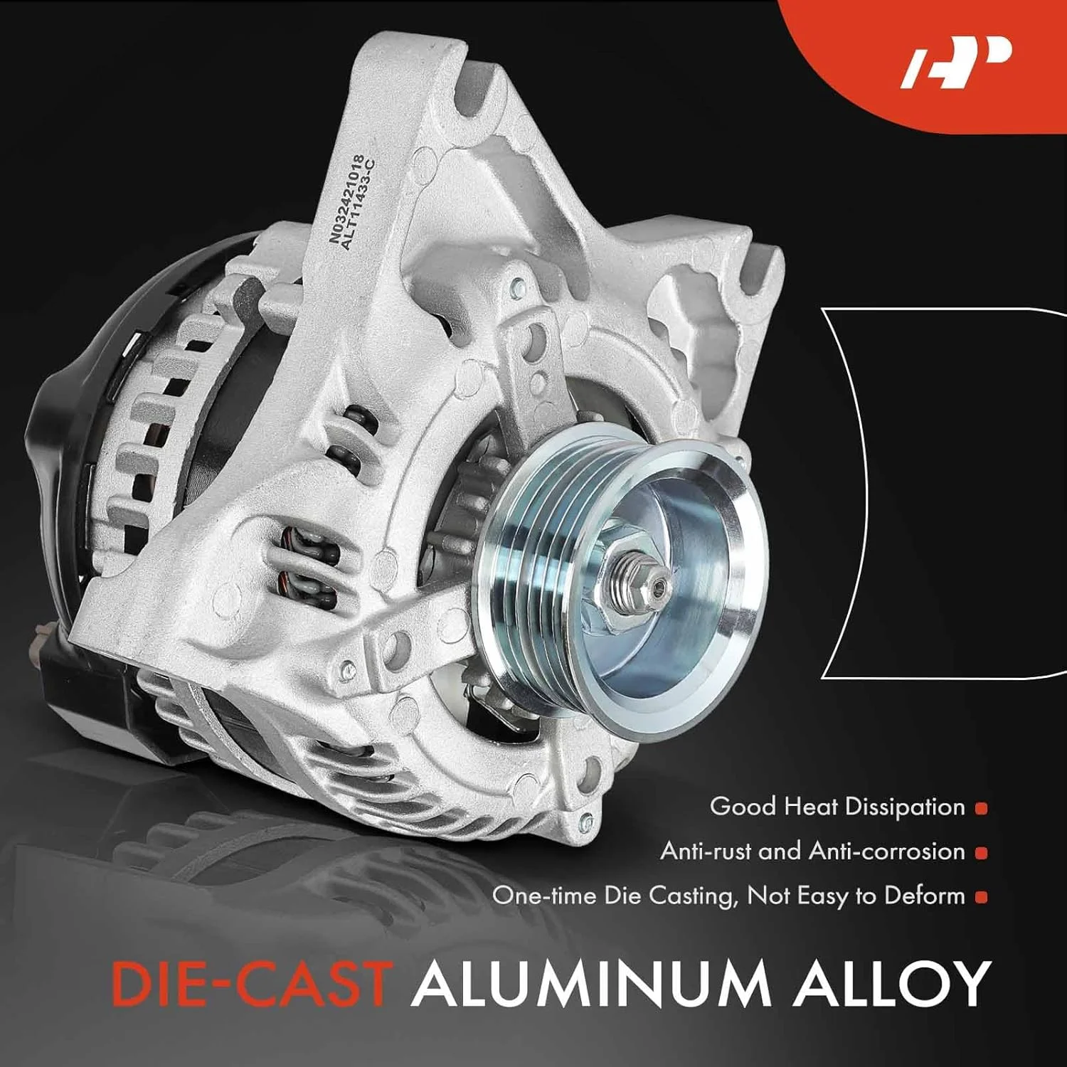 دینام A-Premium سازگار با فورد اکسپلورر 2009-2010 4.6L، اکسپلورر اسپورت ترک 2009-2010 4.6L و مرکوری مونتینیر 2009-2010 4.6L، 12 ولت 150 آمپر پولی 6 شیار چرخش در جهت عقربه های ساعت، جایگزین# 9L2T10300AA