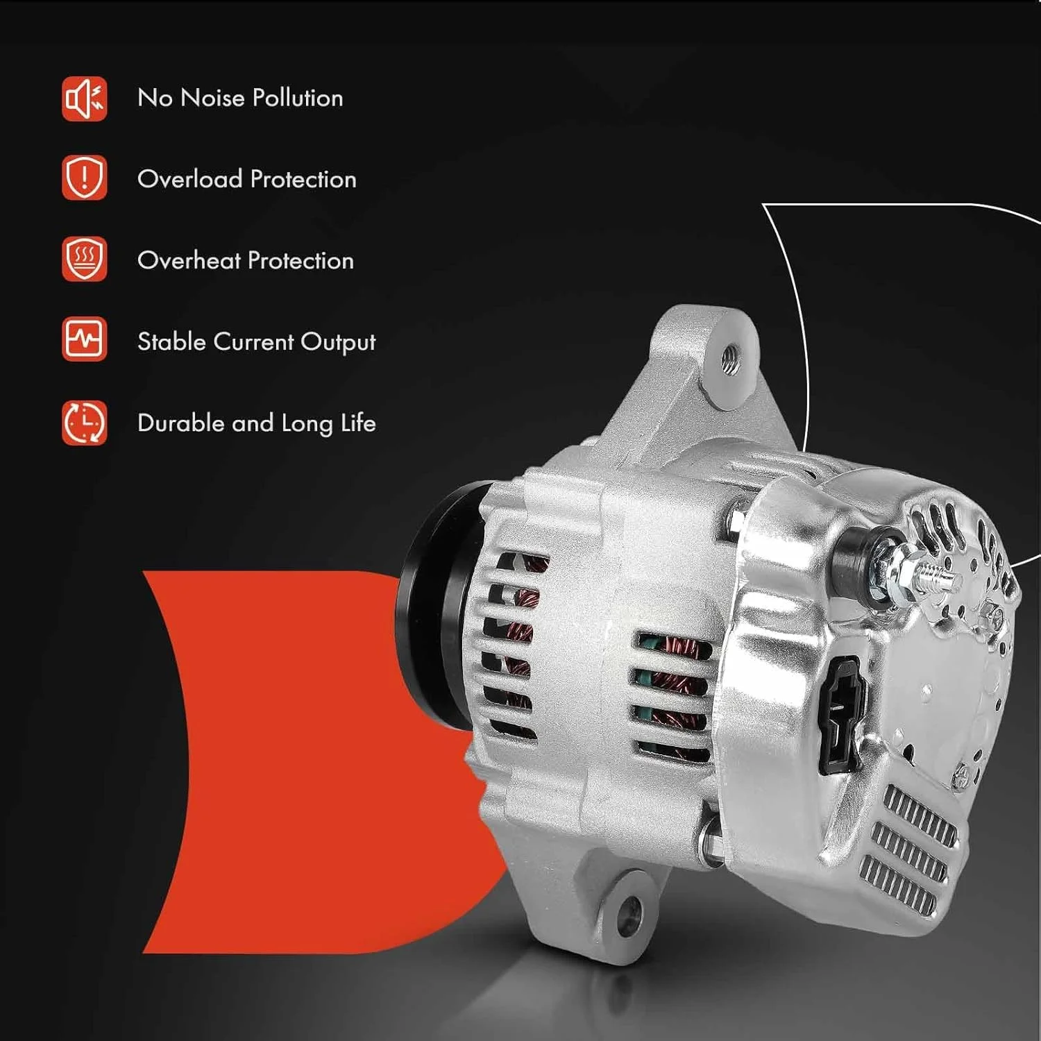 آلترناتور A-Premium سازگار با موتور دیزلی Kubota سالهای 1986-2009، Case 1838 6010، Corniver CT48S و Compac Equipment MFG TA48، 40 آمپر 12 ولت پولی 1 شیار، جایگزین# 100211-1670، 16231-24011، 16241-64010 آلترناتور A-Premium سازگار با موتور دیزلی Kubota سالهای 1986-2009، Case 1838 6010، Corniver CT48S و Compac Equipment MFG TA48، 40 آمپر 12 ولت پولی 1 شیار، جایگزین# 100211-1670، 16231-24011، 16241-64010