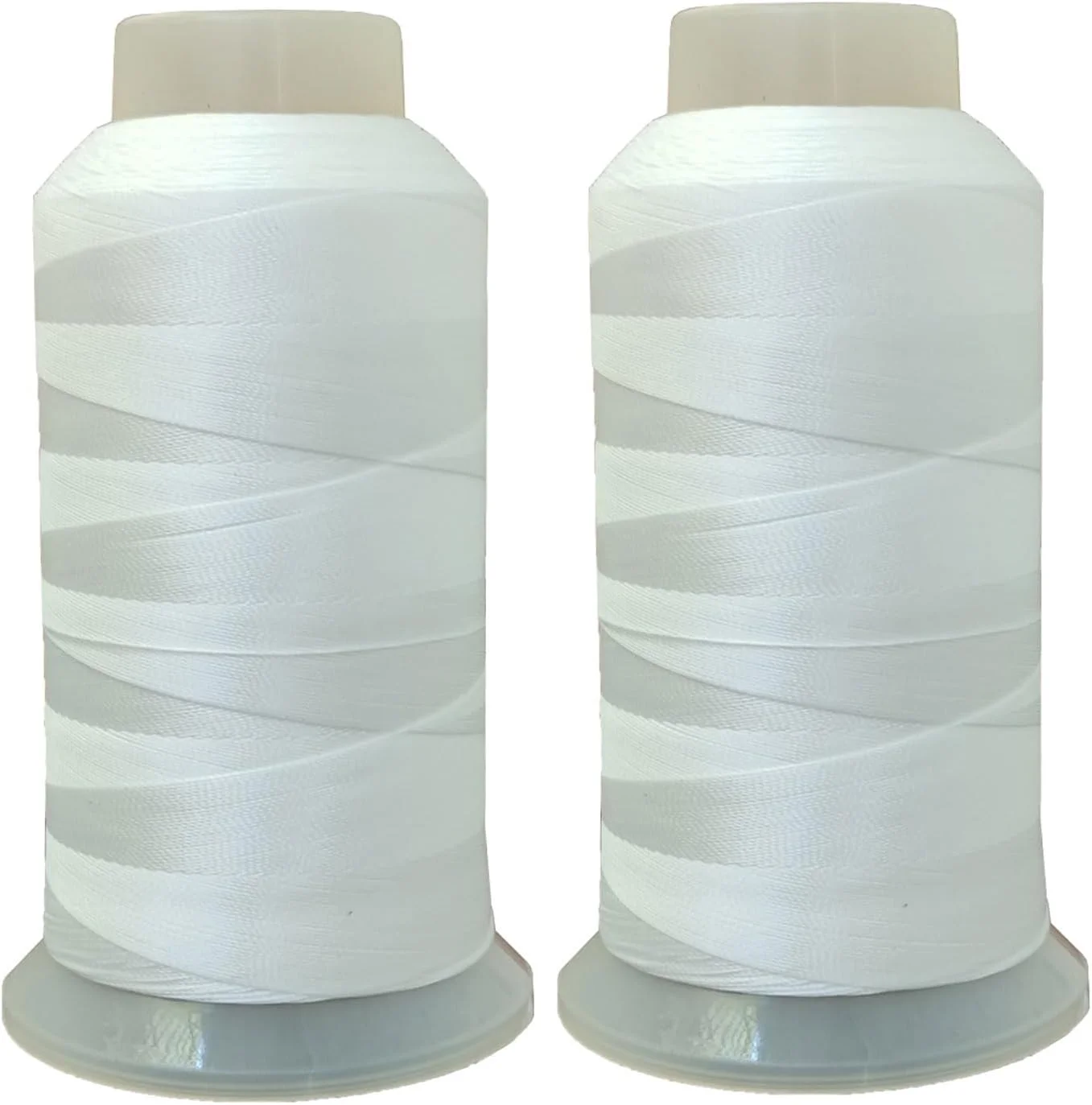 نخ پلی استر FUMAO، نخ سنگین و مقاوم در برابر اشعه ماوراء بنفش، مناسب برای فضای باز، شماره 69 T70، سایز 210D/3 لایه، برای روکش دریایی، چرم، صنایع دستی خیاطی، 3000 یارد، بسته 2 عددی (سفید)