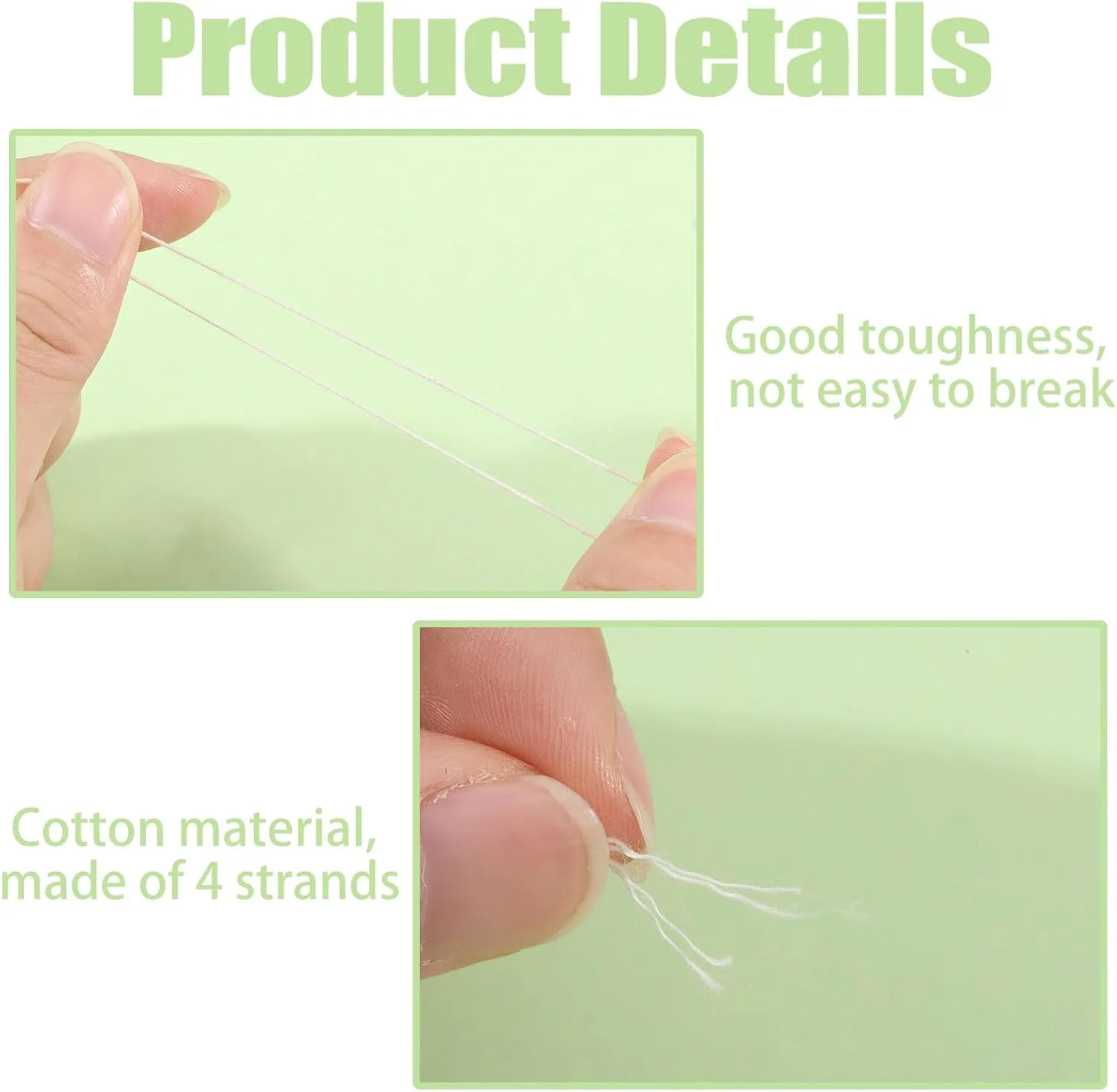 نخ ساشیکو FREEBLOSS، 6 عدد 150 متری، 100% پنبه، نخ گلدوزی سفید، نخ دوخت دستی 4 رشته ای، نخ لحاف دوزی ساشیکو برای خیاطی و سوزن دوزی