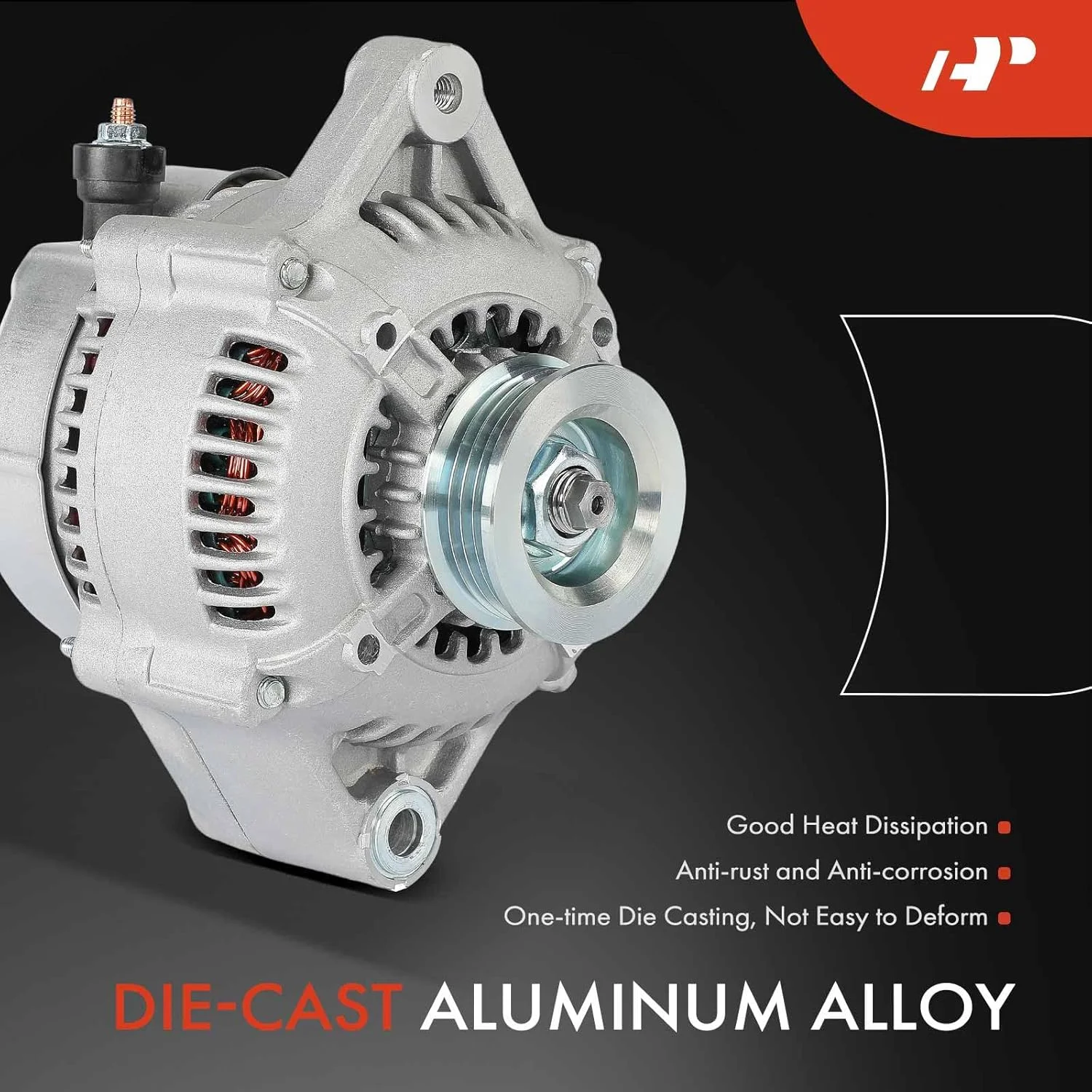 دینام A-Premium سازگار با هوندا سیویک 1992-1993 1.5L 1.6L، سیویک 1994-1995 1.6L، سیویک دل سول 1993 1.5L 1.6L، سیویک دل سول 1994-1995 1.6L، 12 ولت 70 آمپر پولی 4 شیار خلاف جهت عقربه های ساعت