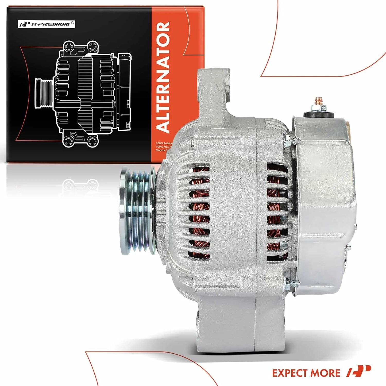 دینام A-Premium سازگار با هوندا سیویک 1992-1993 1.5L 1.6L، سیویک 1994-1995 1.6L، سیویک دل سول 1993 1.5L 1.6L، سیویک دل سول 1994-1995 1.6L، 12 ولت 70 آمپر پولی 4 شیار خلاف جهت عقربه های ساعت