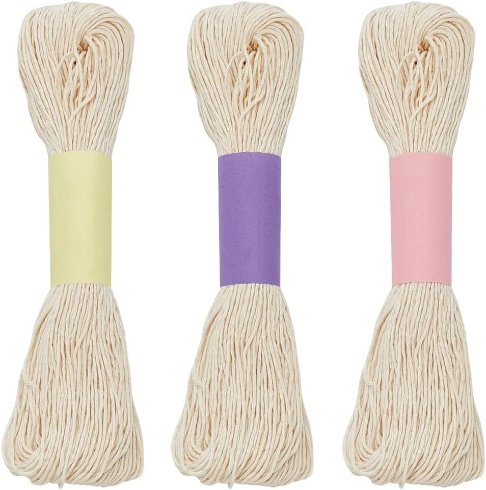 نخ ساشیکو FREEBLOSS 150 متری، 3 کلاف نخ 100% پنبه ای، لحاف دوزی و گلدوزی ژاپنی، نخ های ساشیکو سفید طبیعی برای دوخت دستی، نخ ضخیم برای لوازم گلدوزی ژاپنی، نخ گلدوزی