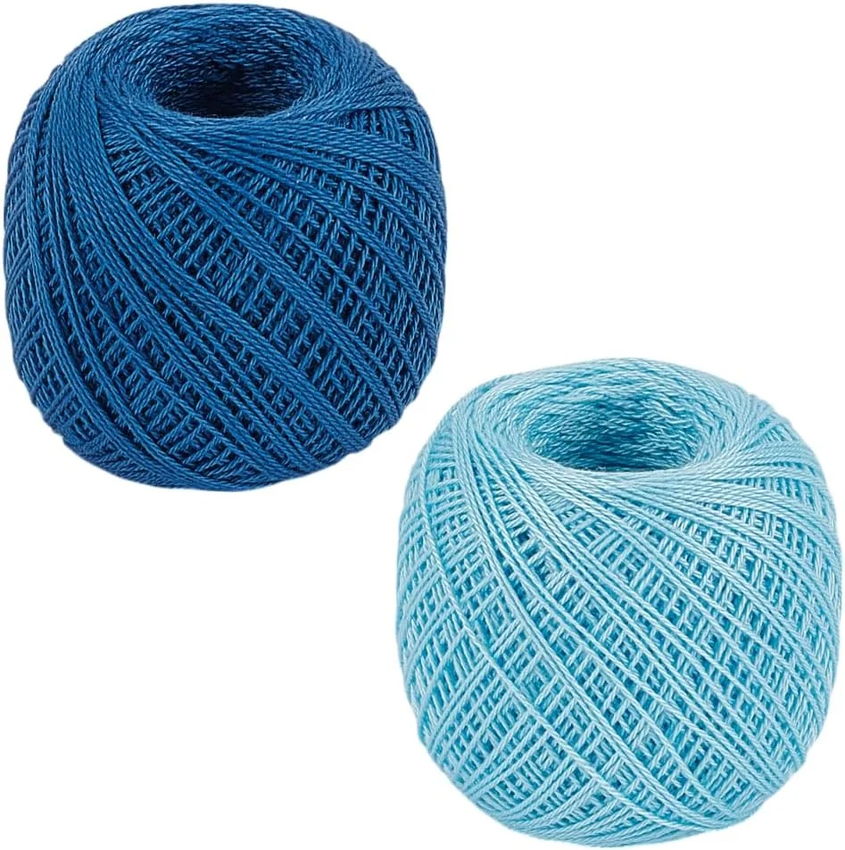 FREEBLOSS بسته 2 عددی نخ ساشیکو 2 x 80 متری، نخ خیاطی 100% پنبه ای، نخ گلدوزی آبی برای خیاطی دستی، نخ های ضخیم برای لحاف دوزی، گلدوزی، لوازم جانبی کیت ساشیکو