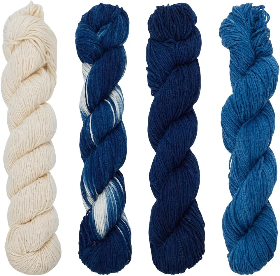 نخ ساشیکو FREEBLOSS، 4 عدد، 100 متری، 4 رنگ، نخ گلدوزی پنبه ای 3 رشته ای، نخ گلدوزی آبی، نخ لحاف دوزی و خیاطی ژاپنی برای لوازم کیت ساشیکو