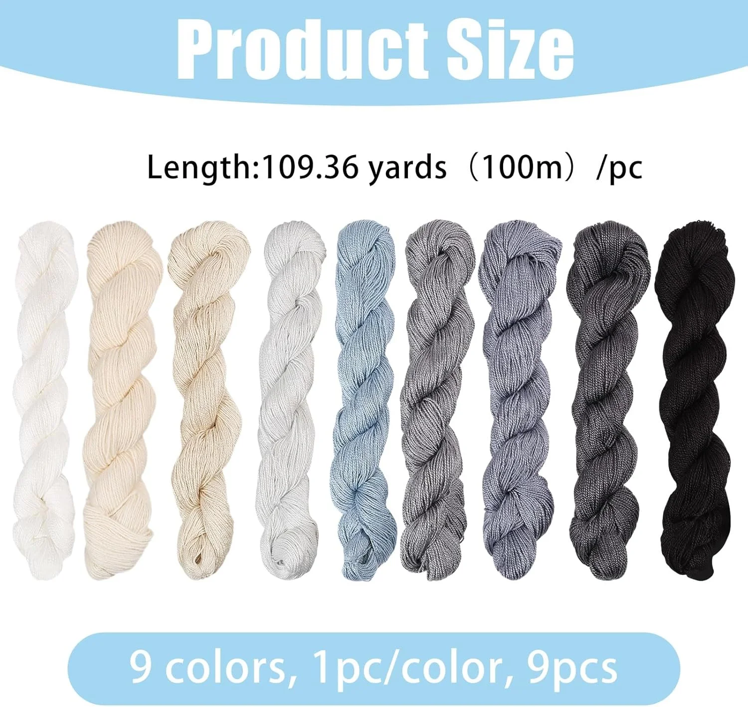 نخ ساشیکو FREEBLOSS، 9 عدد کلاف ساشیکو، 100 متر * 9 رنگ (تم خاکستری)، نخ گلدوزی پنبه ای، لحاف دوزی ژاپنی و لوازم کیت ساشیکو گلدوزی، نخ خیاطی نخ ساشیکو FREEBLOSS، 9 عدد کلاف ساشیکو، 100 متر * 9 رنگ (تم خاکستری)، نخ گلدوزی پنبه ای، لحاف دوزی ژاپنی و لوازم کیت ساشیکو گلدوزی، نخ خیاطی