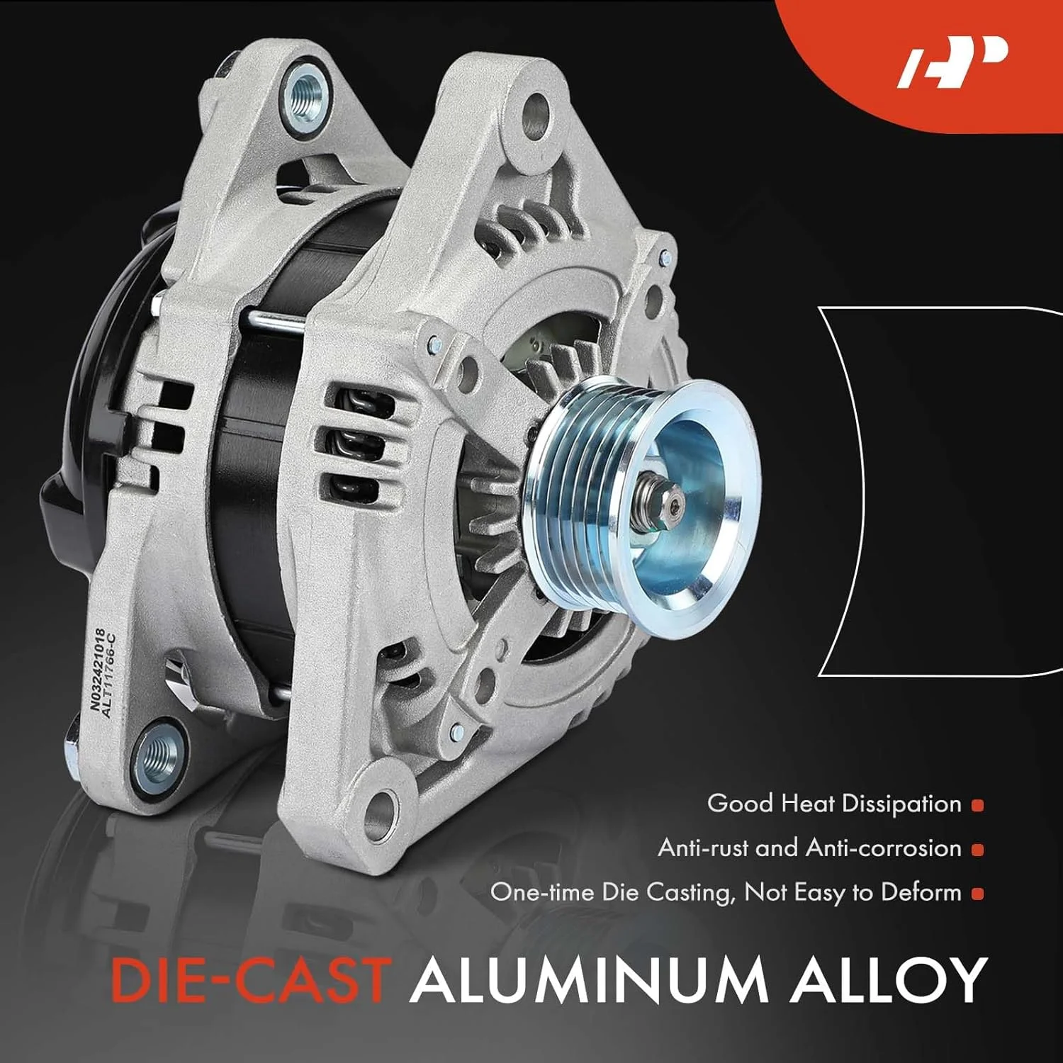 دینام A-Premium سازگار با هیوندای جنسیس 2014 2015 2016 3.8L، 12 ولت 150 آمپر، پولی 6 شیار، چرخش در جهت عقربه های ساعت، جایگزین# 1042118470، 373003C552