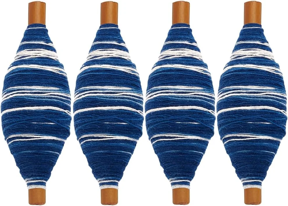 FREEBLOSS نخ ساشیکو 4 عددی، کلاف نخ ساشیکو 60 متری، نخ گلدوزی پنبه ای، لحاف دوزی ژاپنی و گلدوزی، لوازم کیت ساشیکو، نخ خیاطی، نخ ساشیکو، نخ رنگ شده آبی