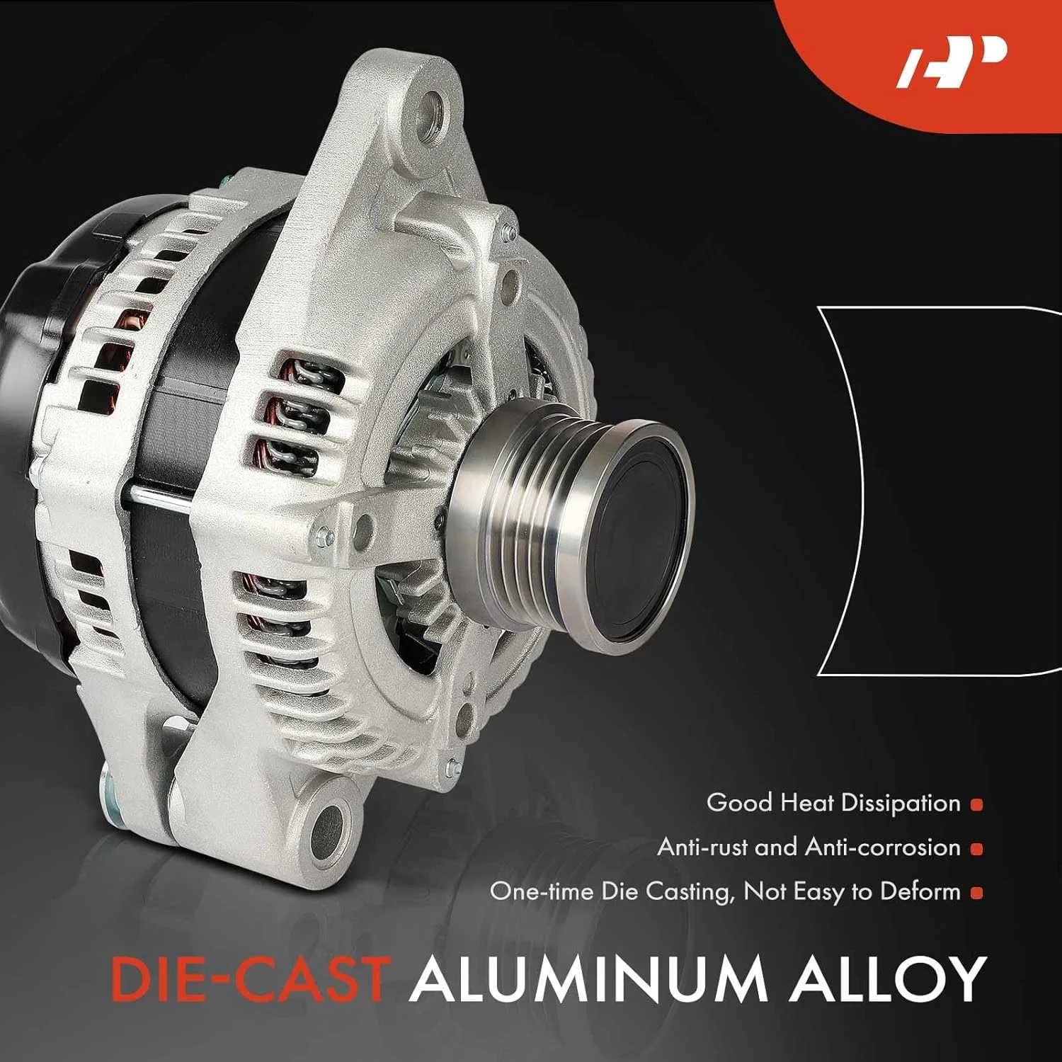 دینام جایگزین A-Premium برای فیات 500 مدل 2014-2019، 1.4 لیتری، 120 آمپر/12 ولت، چرخش در جهت عقربه های ساعت، پولی کلاچ 5 شیار