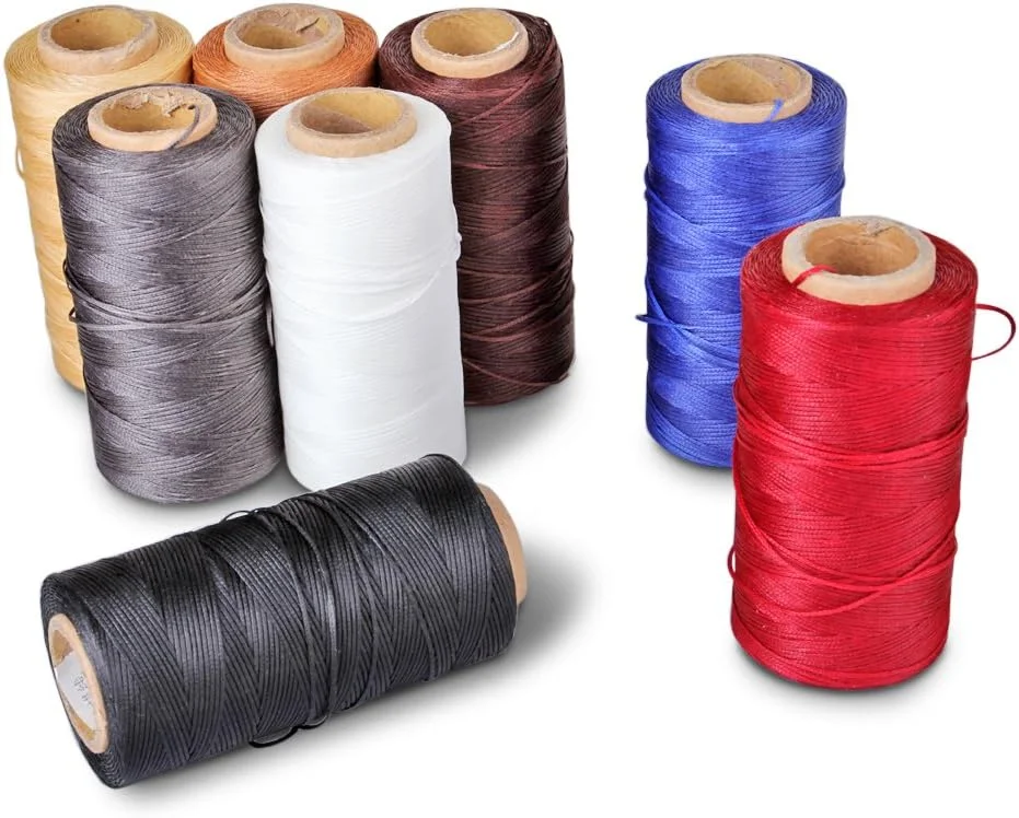 نخ موم زده Flexzion - 260 متر 0.8 میلی متر 150D نخ پلی استر موم زده برای دوخت چرم، صحافی، بخیه زدن و پروژه های DIY (سفید) نخ موم زده Flexzion - 260 متر 0.8 میلی متر 150D نخ پلی استر موم زده برای دوخت چرم، صحافی، بخیه زدن و پروژه های DIY (سفید)